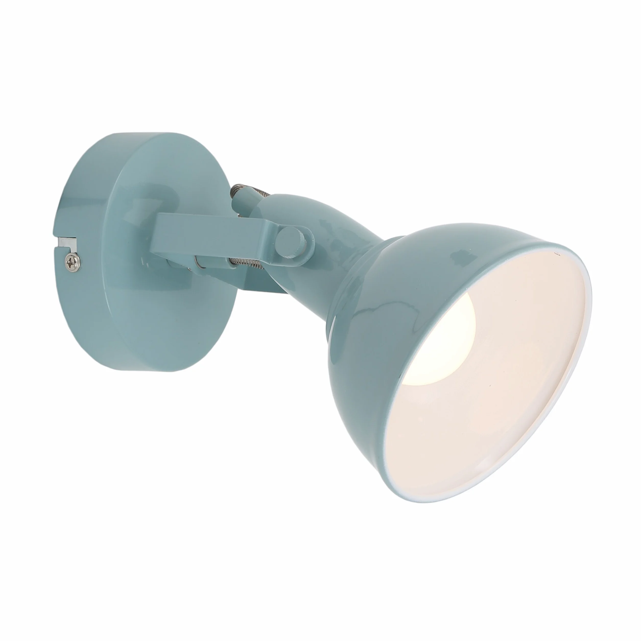 Briloner Lampa Ścienna Retro/Vintage z Obrotowym Reflektorem | Miętowo-Biała | Oprawka E14 | Maks. 40 W | Metalowa | Do Salonu, Sypialni, Korytarza | 15,6x10 cm