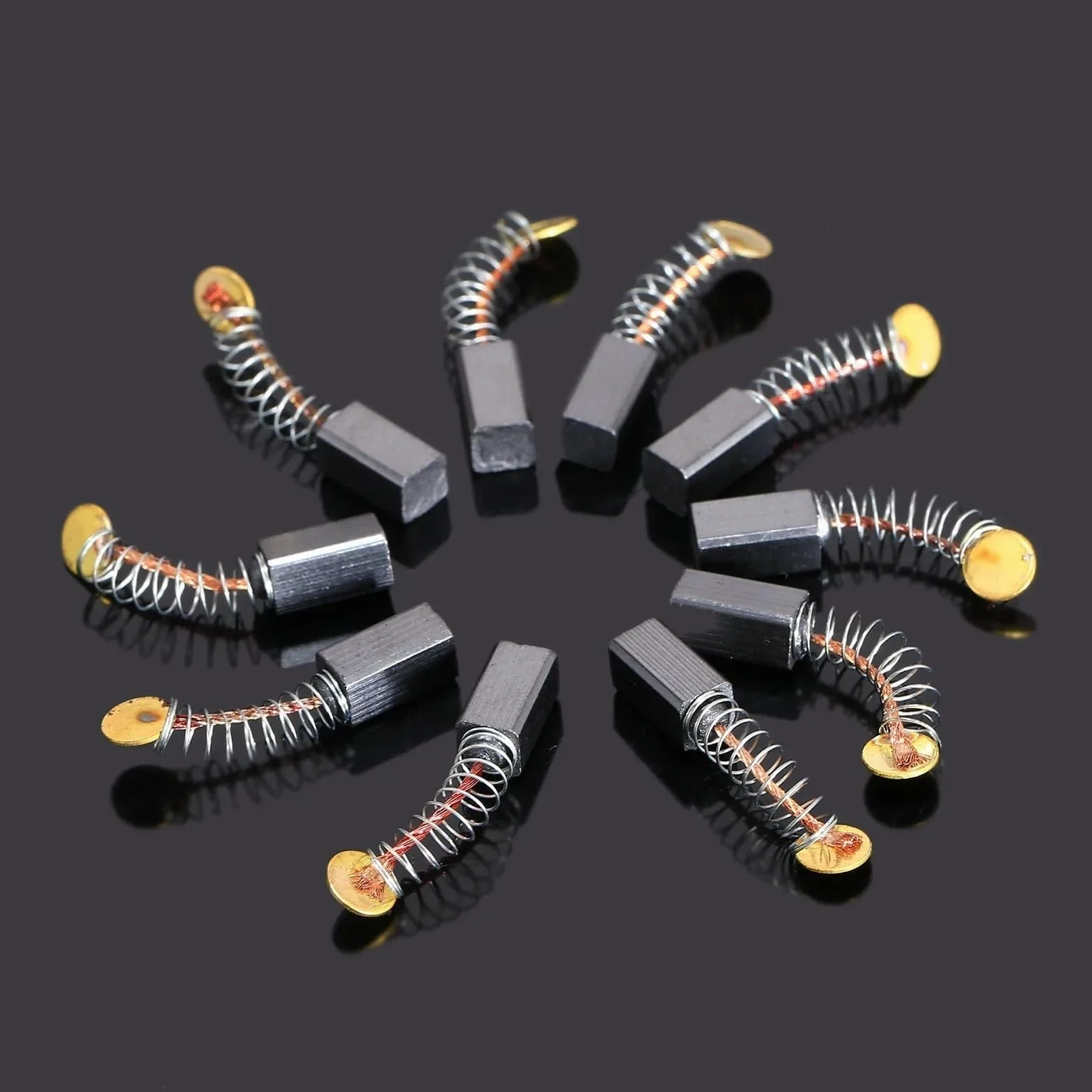 Wymiana szczotek węglowych 100 sztuk 5x5x9mm Mini wiertarka elektryczna wymiana młynka szczotki węglowe części zamienne do silników elektrycznych narzędzie obrotowe