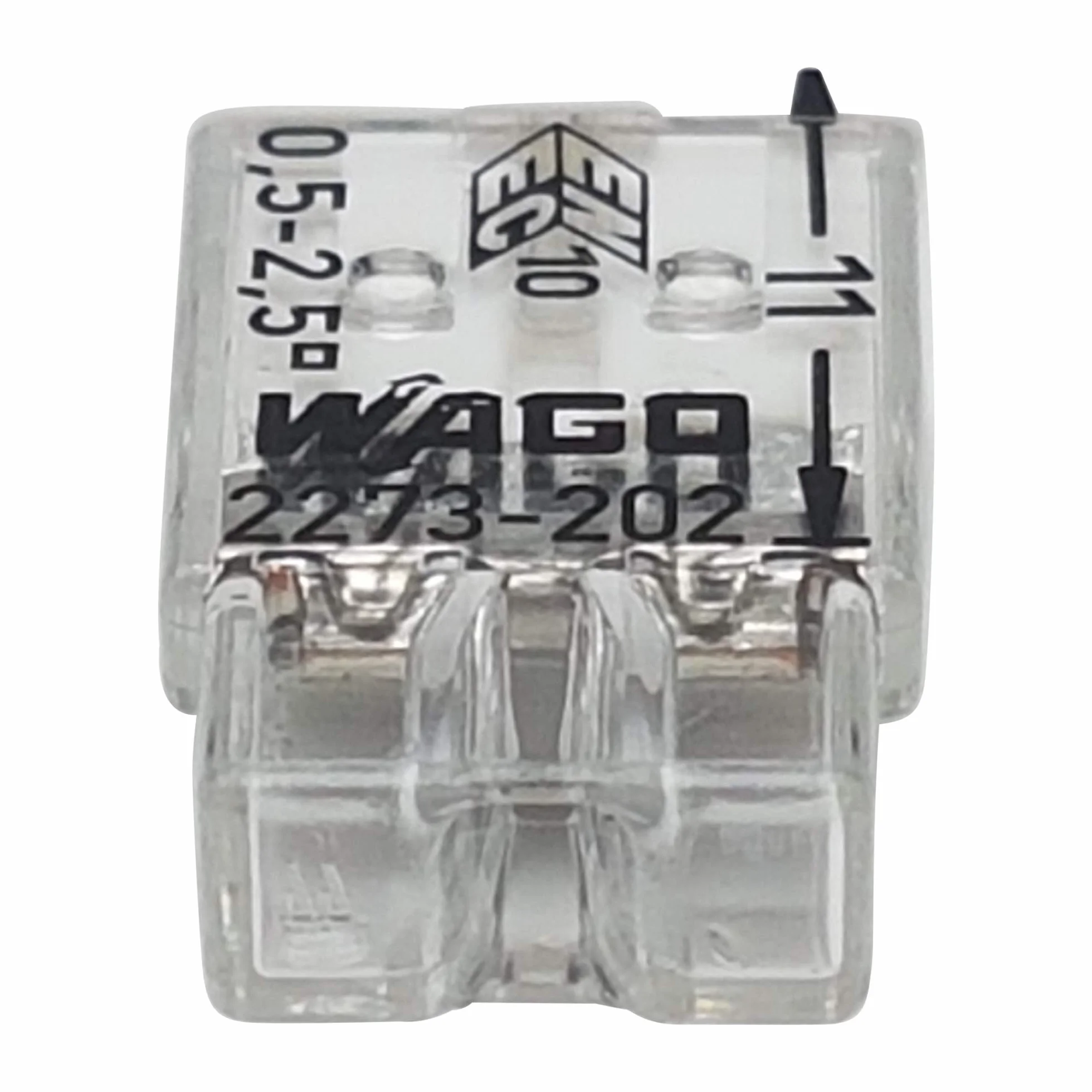 Wago 2273-202 Zestaw 50 zacisków zacisków COMPACT Ø 0,5-2,5 mm² 2 piny przezroczyste/białe