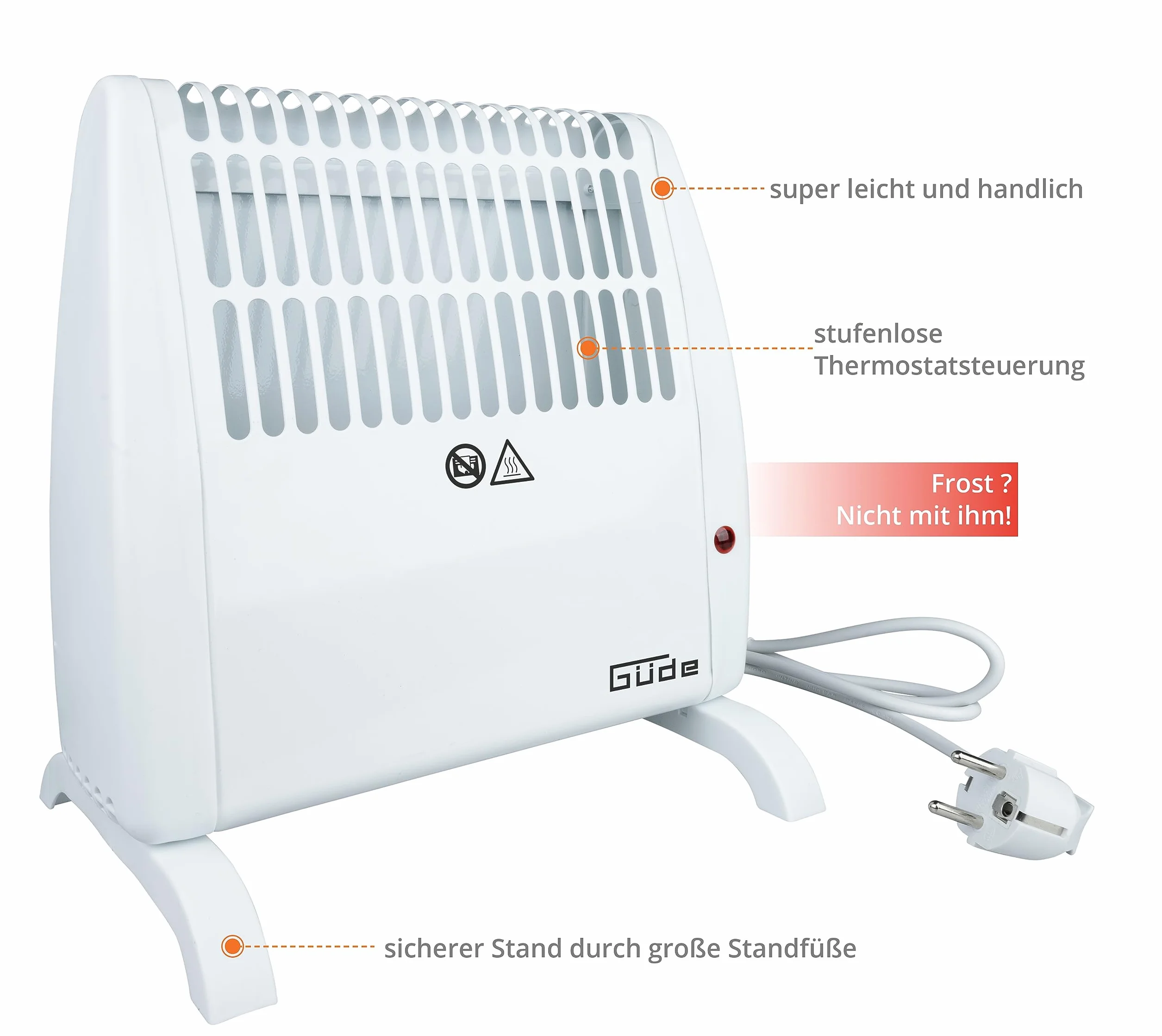 Güde Czujnik mrozu GFW 520 450-520 W 10 m³ termostat regulowany ochrona przed zamarzaniem