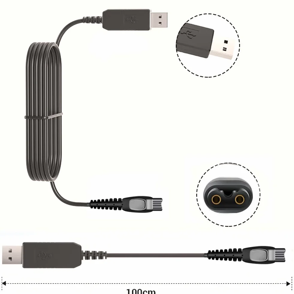 HQ8505 15V Ładowarka USB Kabel zasilający do golarki elektrycznej Philips serii 3000 5000 7000 9000 Norelco One Blade QP6520 QP6510