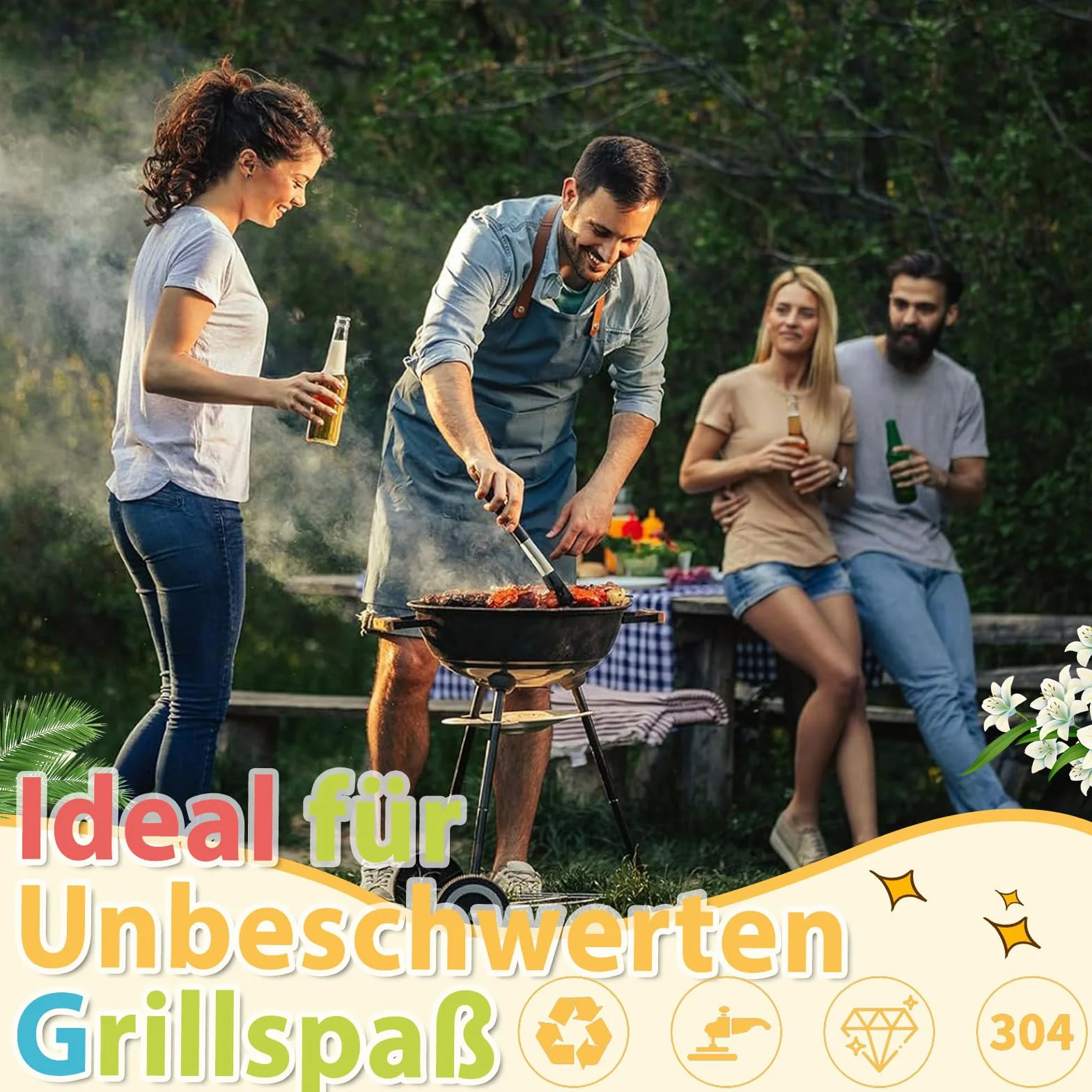 Mata do grillowania 42x36 cm 5 sztuk nieprzywierająca teflonowa wielokrotnego użytku odporna na wysokie temperatury