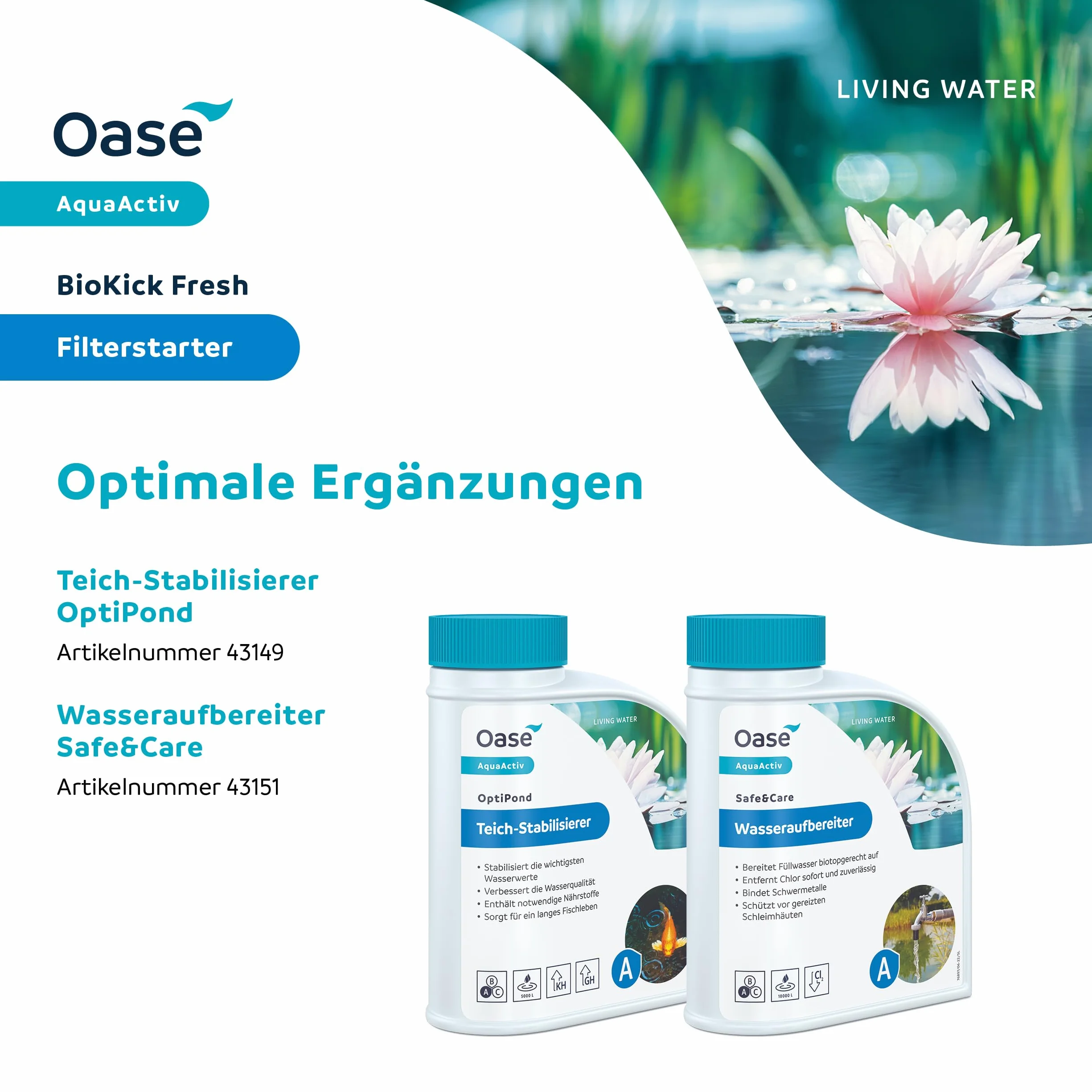 OASE AquaActiv BioKick Fresh 500 ml – Bakterie filtrujące do stawu