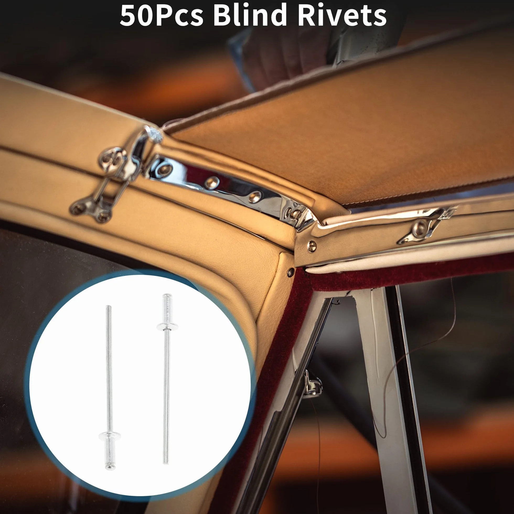 Dome Head Large Flange Blind Rivets srebrny odcień 50 sztuk 2,4 mm średnica uchwytu 4 mm długość uchwytu 5 mm średnica kołnierza ze stopu aluminium żelazo