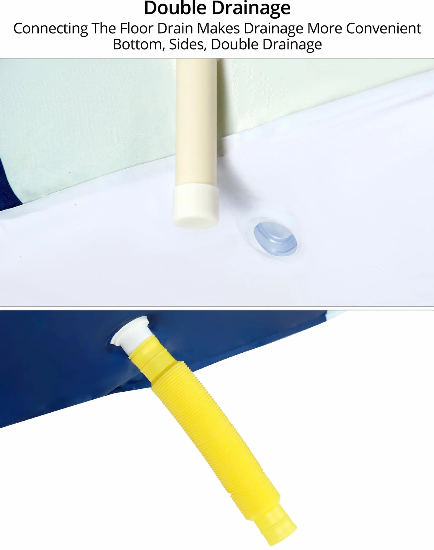 QWORK® Duża przenośna wanna 140 cm x 60 cm x 55 cm, składana plastikowa wanna dla dorosłych, wanna spa, do kąpieli w domu