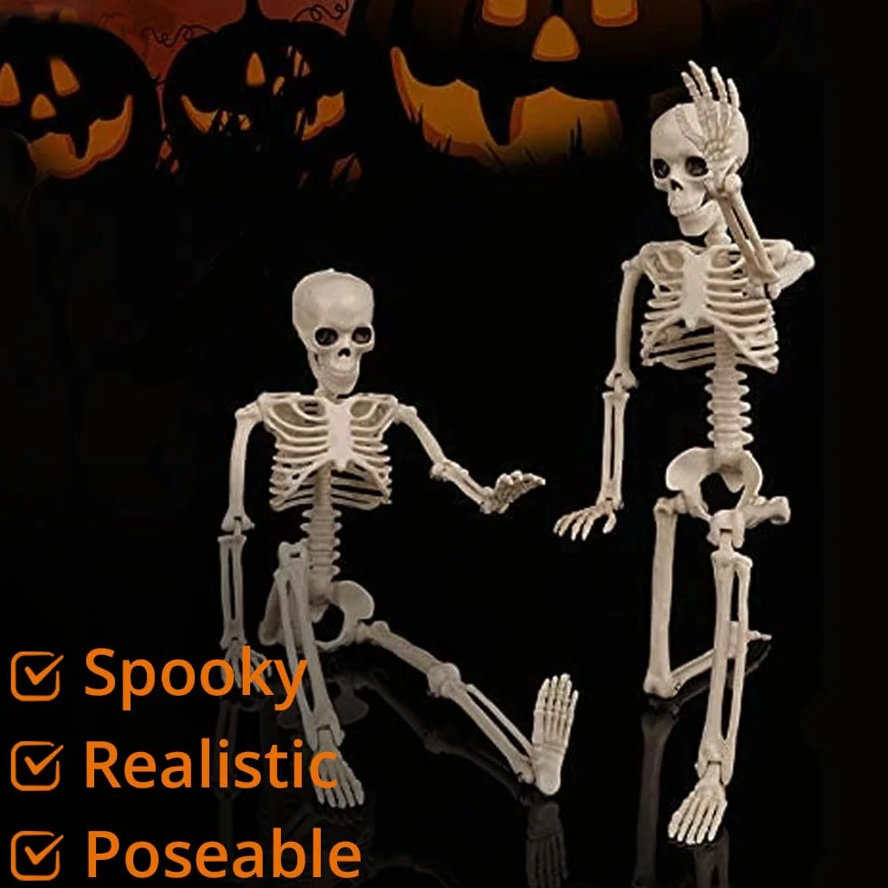 Realistyczne szkielety halloweenowe 40,6 cm dekoracje na Halloween 2 szt