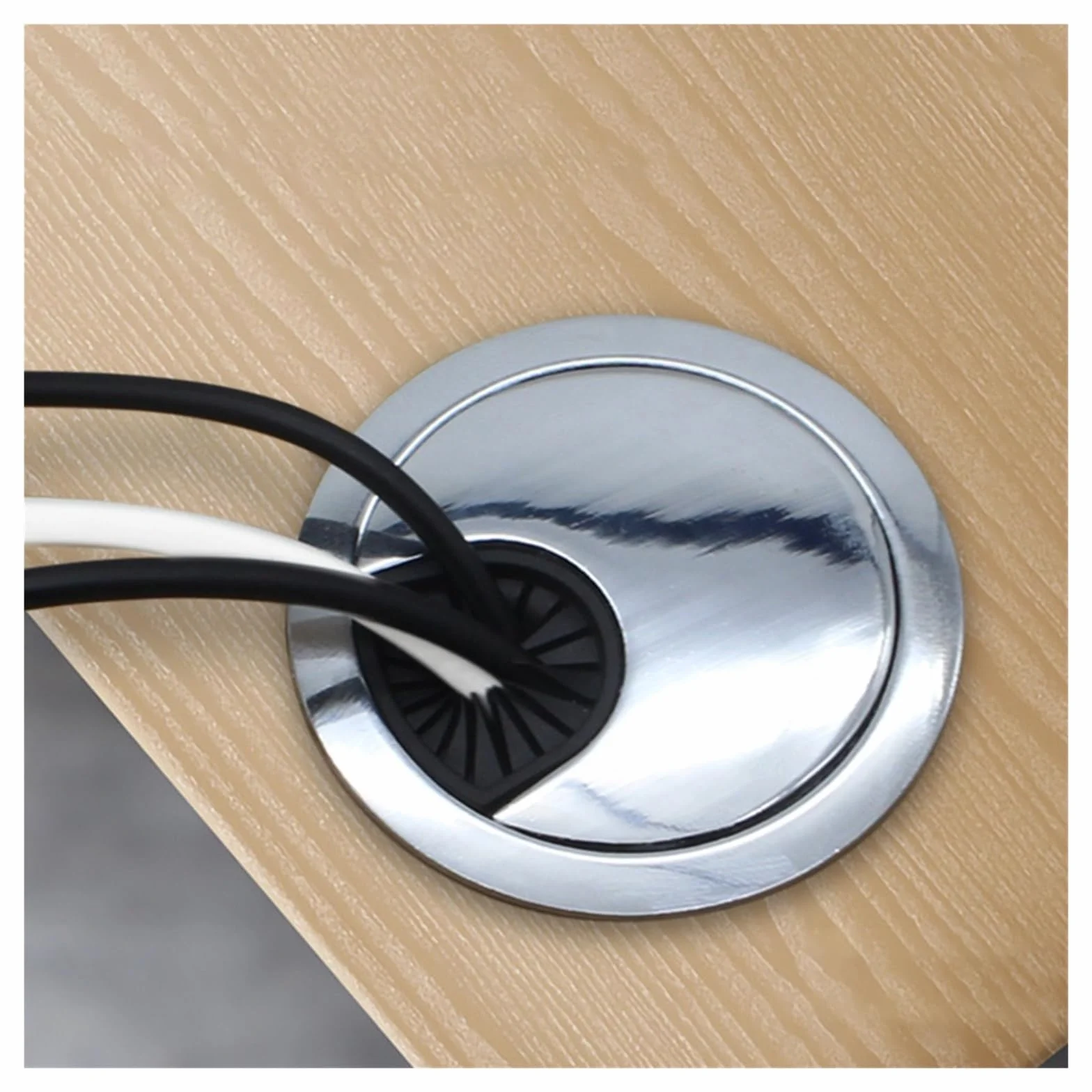 Kable na biurko 50/60/80 mm, do organizera biurowego (srebrny, 80 mm)