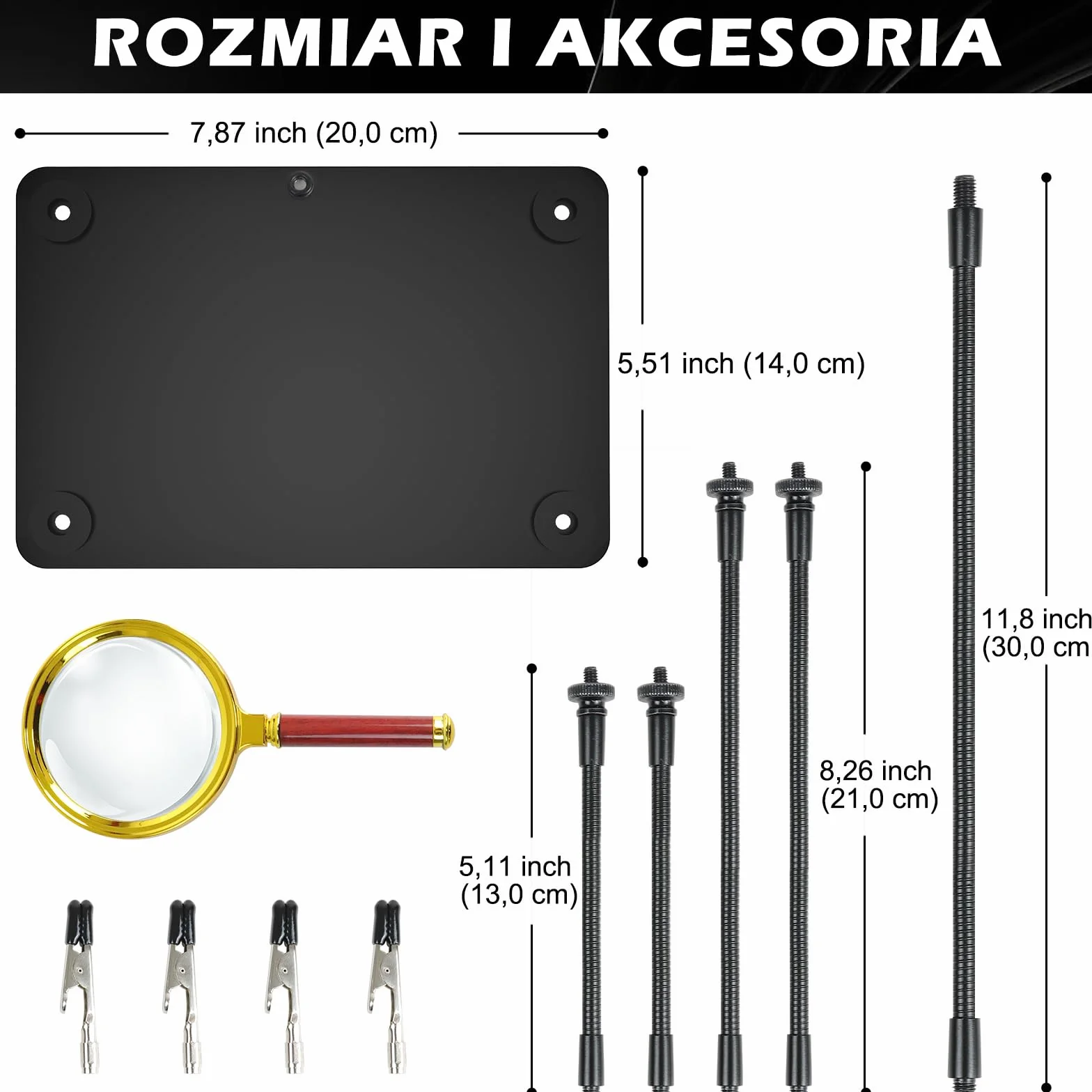 Trzecia Ręka do Lutowania 3x Lupa, Akcesoria do Modelarstwa, tonhui Lut-Uchwyt Płytki Drukowanych Narzędzie, Cztery Ramiona Trzecia Ręka Rękodzieło Biżuteria Hobby Warsztat Stacja Pomocy