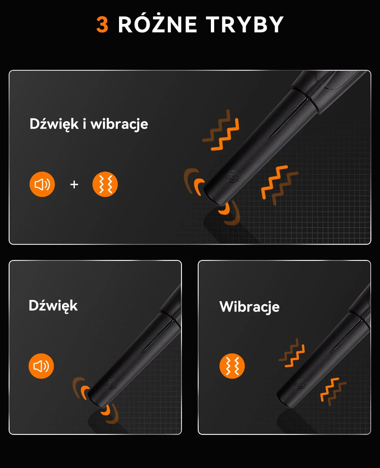 SUNPOW Wykrywacz Metali Pinpointer – IP68 Wodoodporny 360° Detektor Metalu z Kaburą, Dźwięk, Wibracje (3 Tryby), Bateria 9V i Woreczek Aksamitny w Zestawie