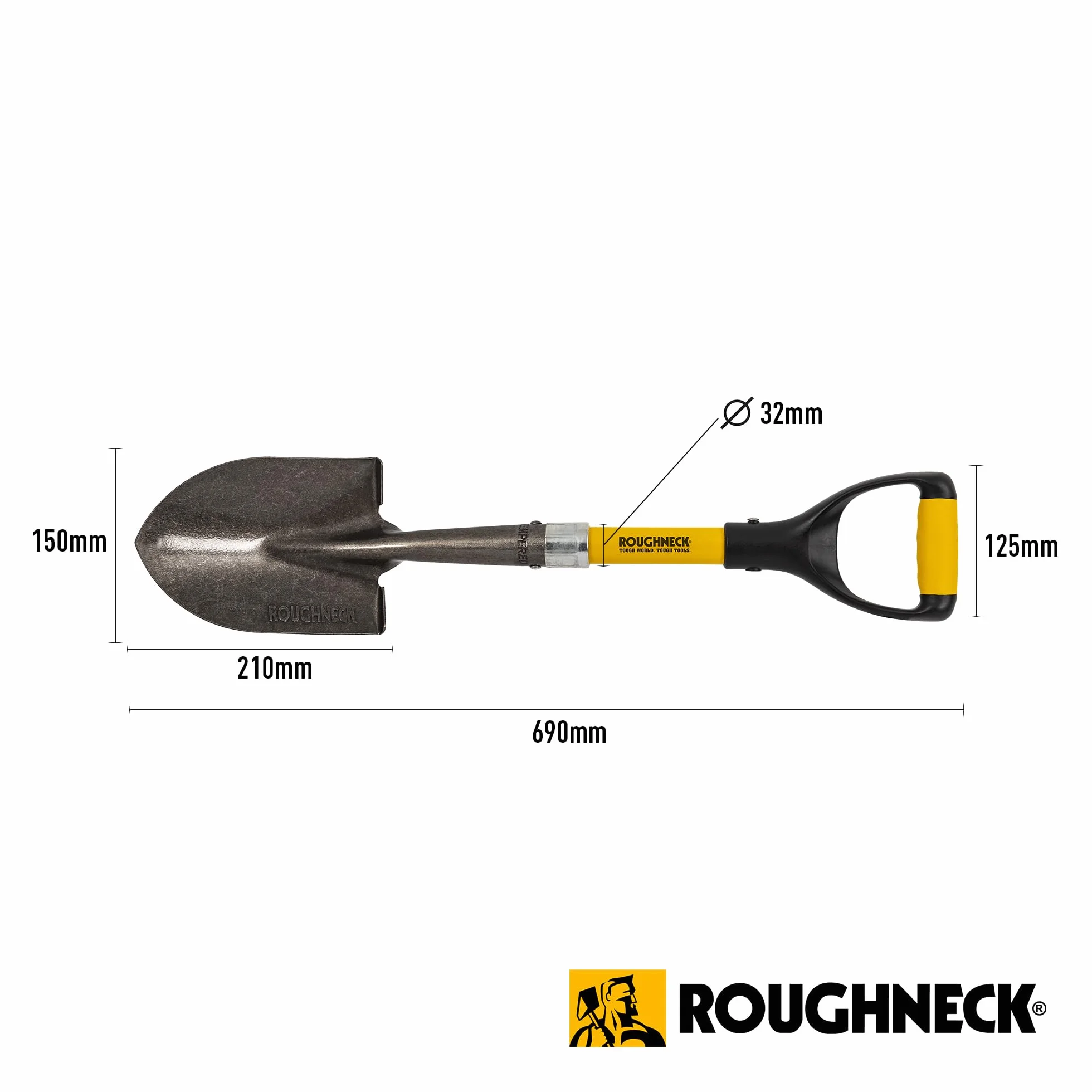 Roughneck ROU68004 Okrągła mikrołopatka 150 x 690 mm czarna