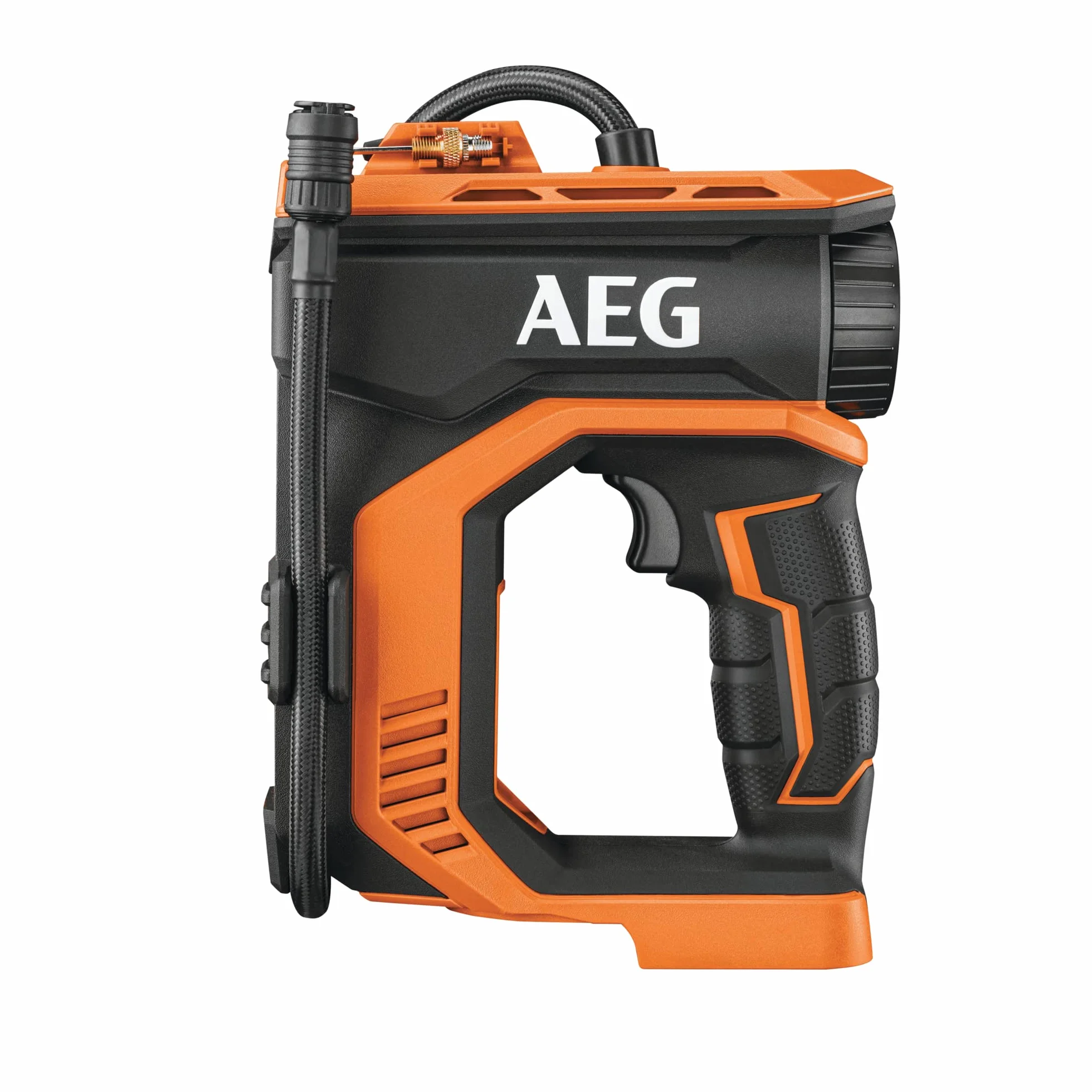 AEG Minikompresor 18V, BK18C-0, Ciśnienie Max 10.3 Bar, 150 PSI, 3 Wyjścia, Wersja bez Akumulatora i Ładowarki