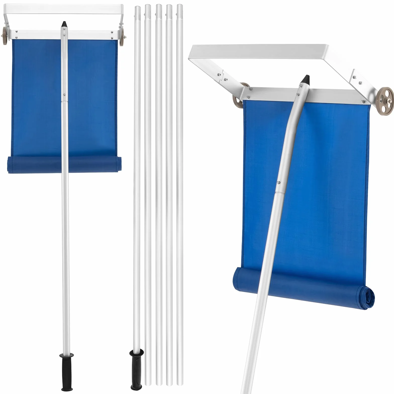 COSTWAY Odśnieżarka dachowa z uchwytem teleskopowym, aluminiowa, zakres regulacji 151-611 cm