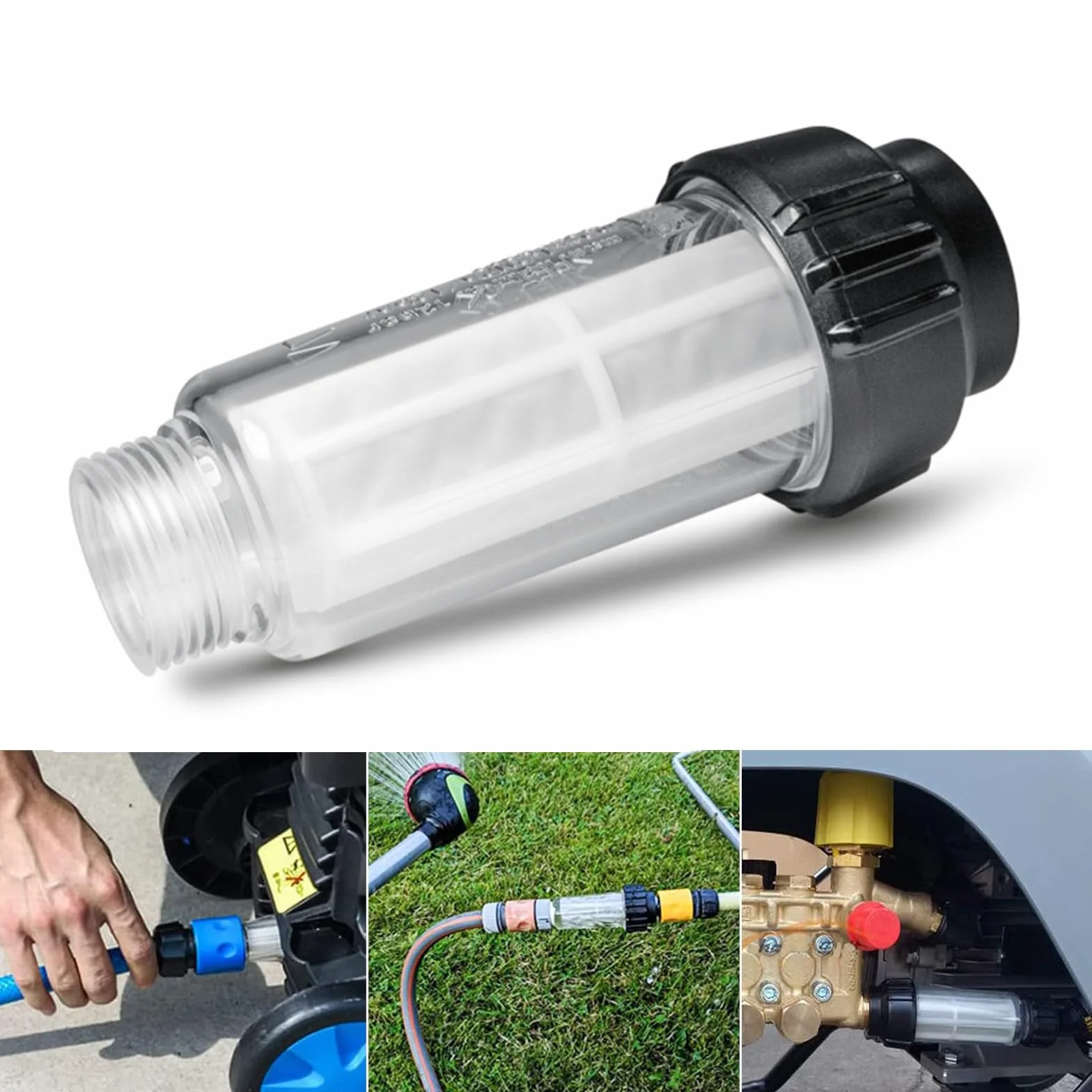 Zestaw filtrów do wody, wąż ogrodowy, 2 sztuki filtrów wstępnych do wody do przyczepy kempingowej z 4 wkładami filtrującymi i 2 szybkozłączkami, filtrem do wody ze studni, myjki wysokociśnieniowej,