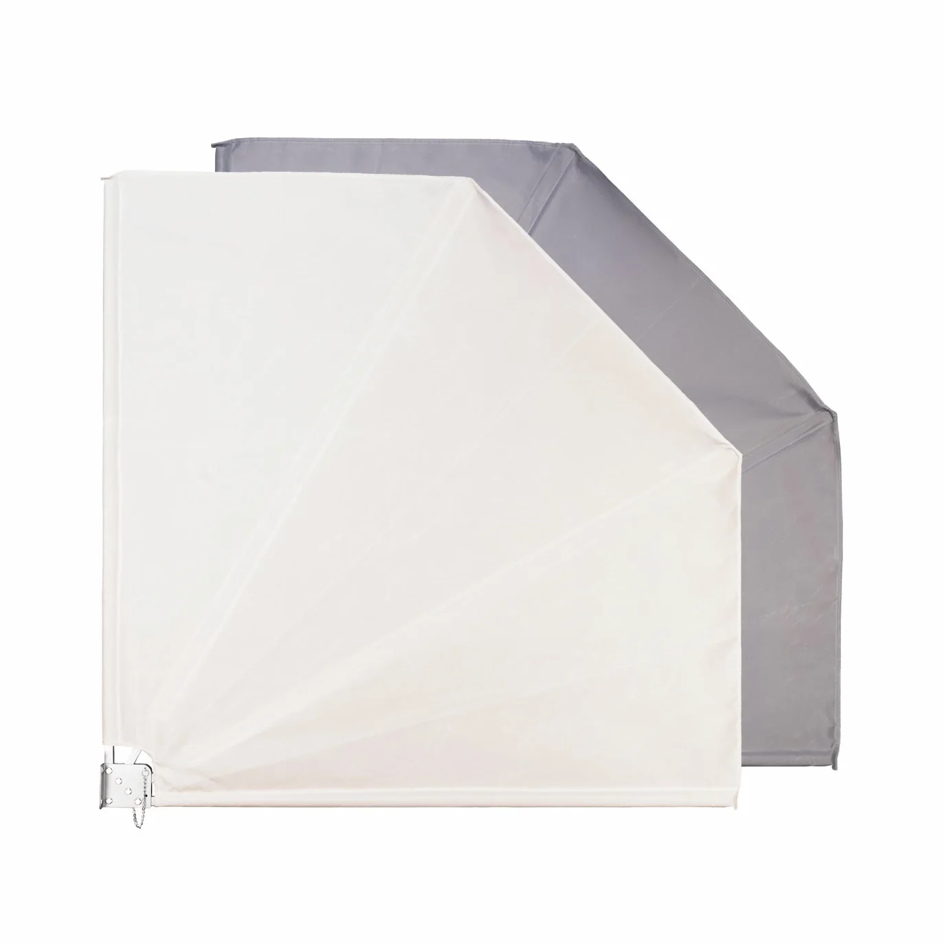 Ventanara® Wachlarz balkonowy, beżowo-szary, ochrona przed wzrokiem, ochrona przed wiatrem, żagiel przeciwsłoneczny (120 x 120 cm, szary)