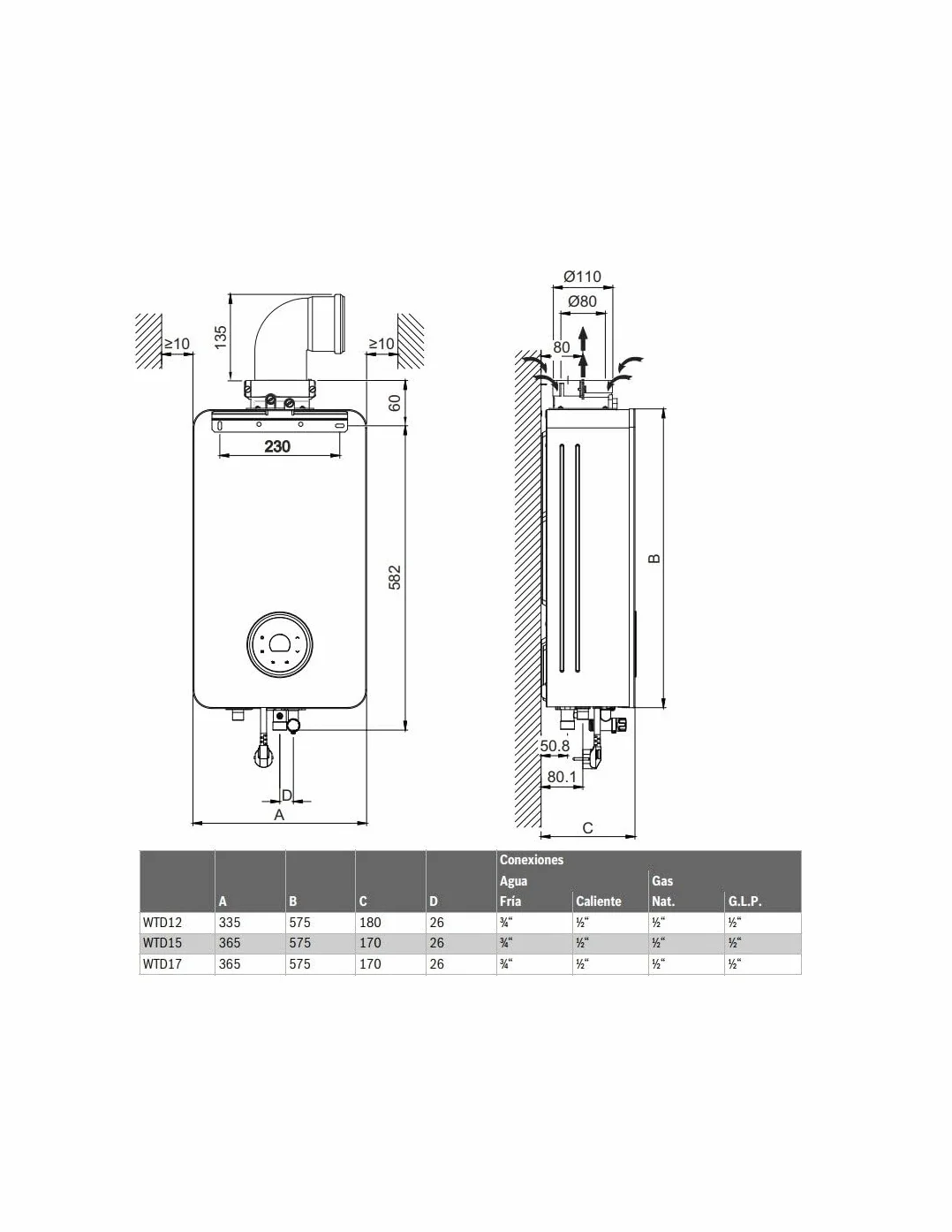 JUNKERS Calentador Hydronext 5700 S 12 L naturalny