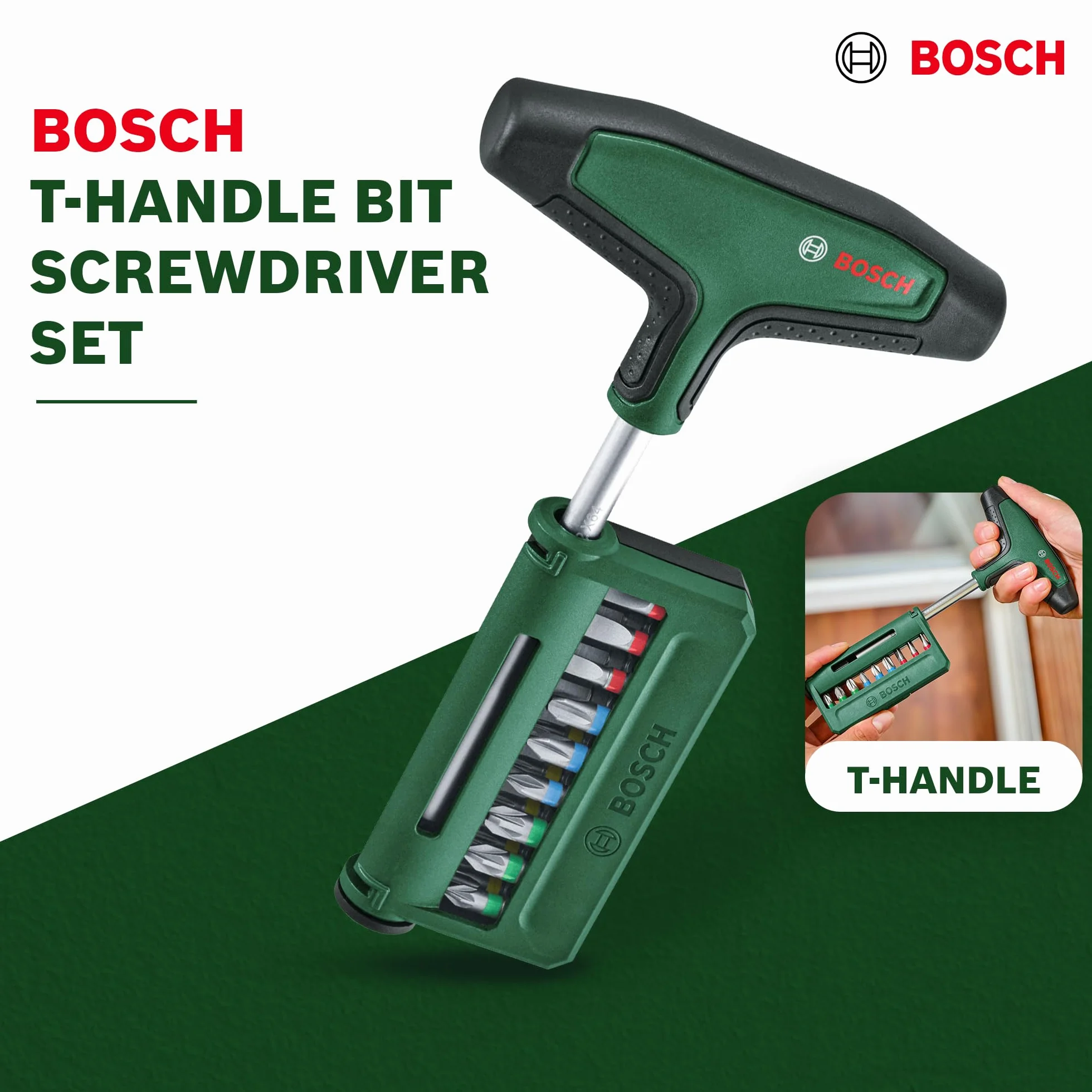 Bosch 19-częściowy zestaw z wkrętakiem (z rękojeścią typu T) (Akcesoria Narzędzi Ręcznych)