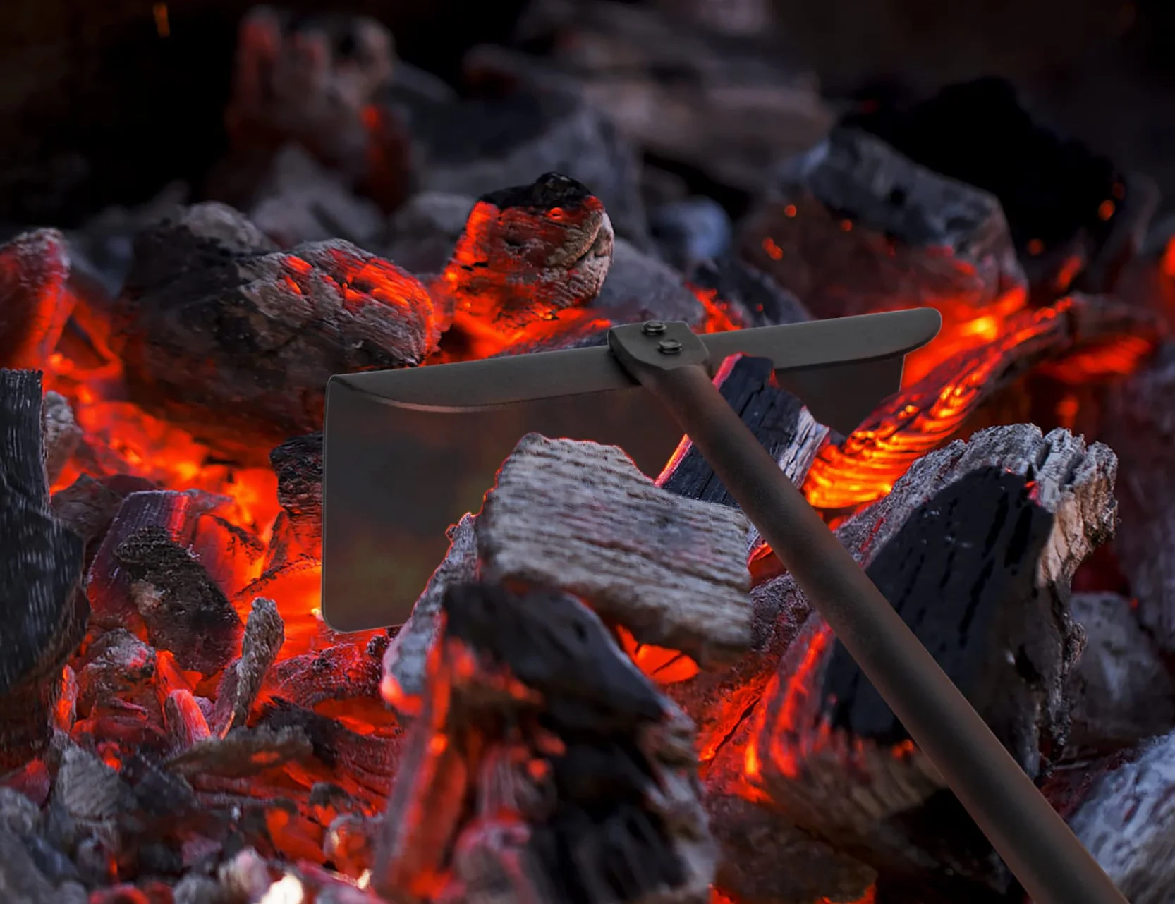 onlyfire Metalowa skrobaczka do popiołu z długim uchwytem 53 cm akcesoria do grilla na węgiel drzewny