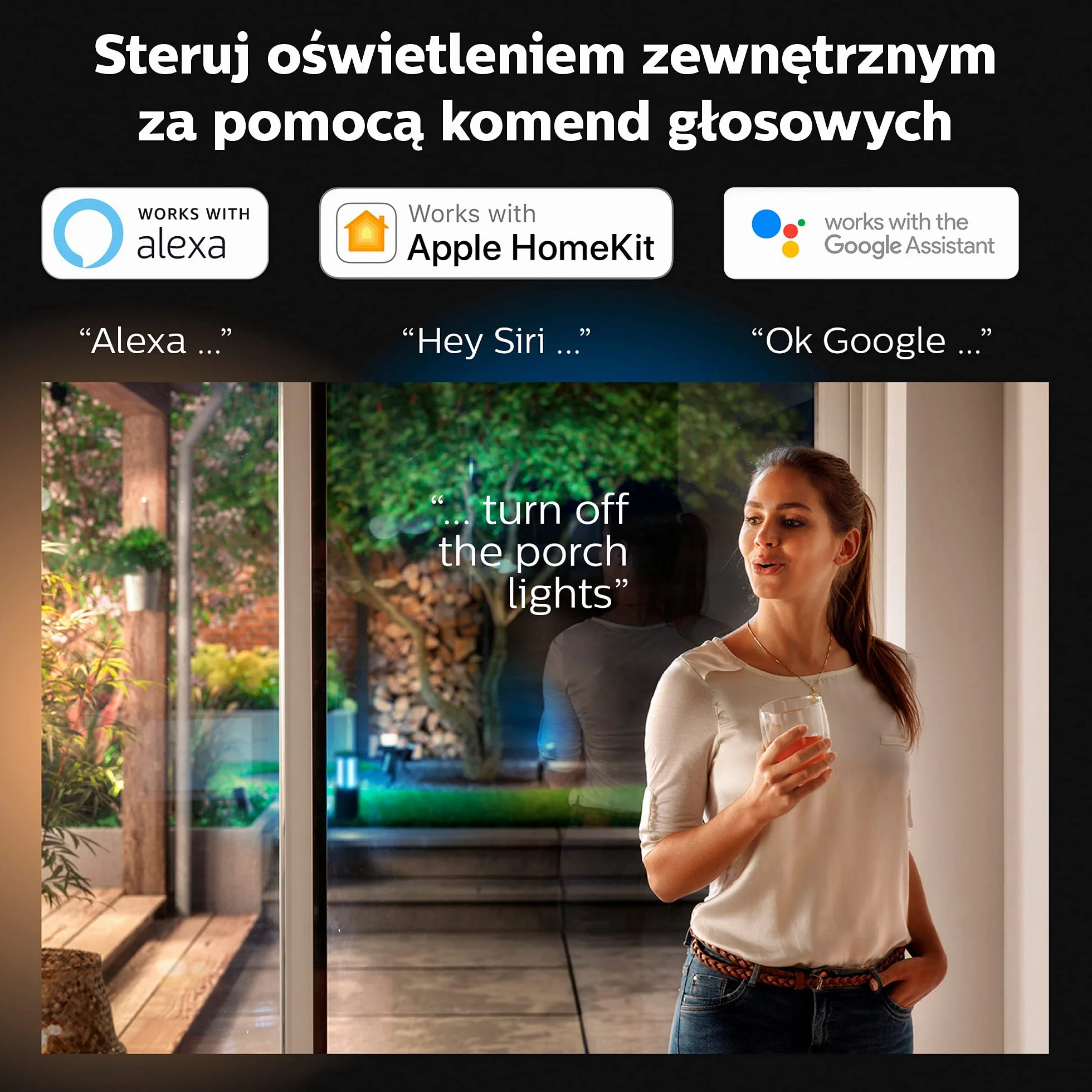 Philips Hue Appear Colour Smart LED Zewnętrzny Kinkiet Ścienny (1szt.), Kinkiet Zewnętrzny z Paletą 16 mln Kolorów i Możliwością Ściemniania Sterowany Aplikacją