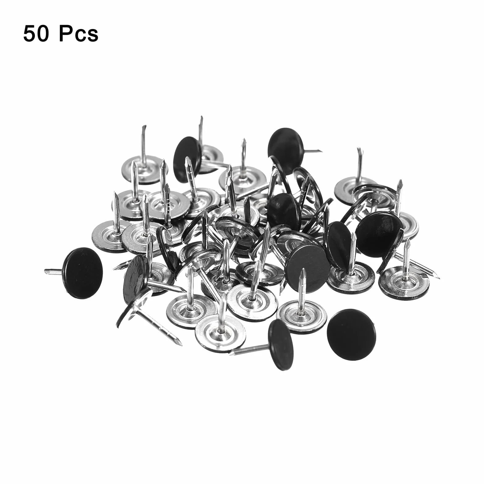 QUARKZMAN 50 sztuk gwoździ do tapicerki, 11 mm x 13 mm, płaska główka, dekoracyjne gwoździe do mebli, zagłówków sofy, czarne