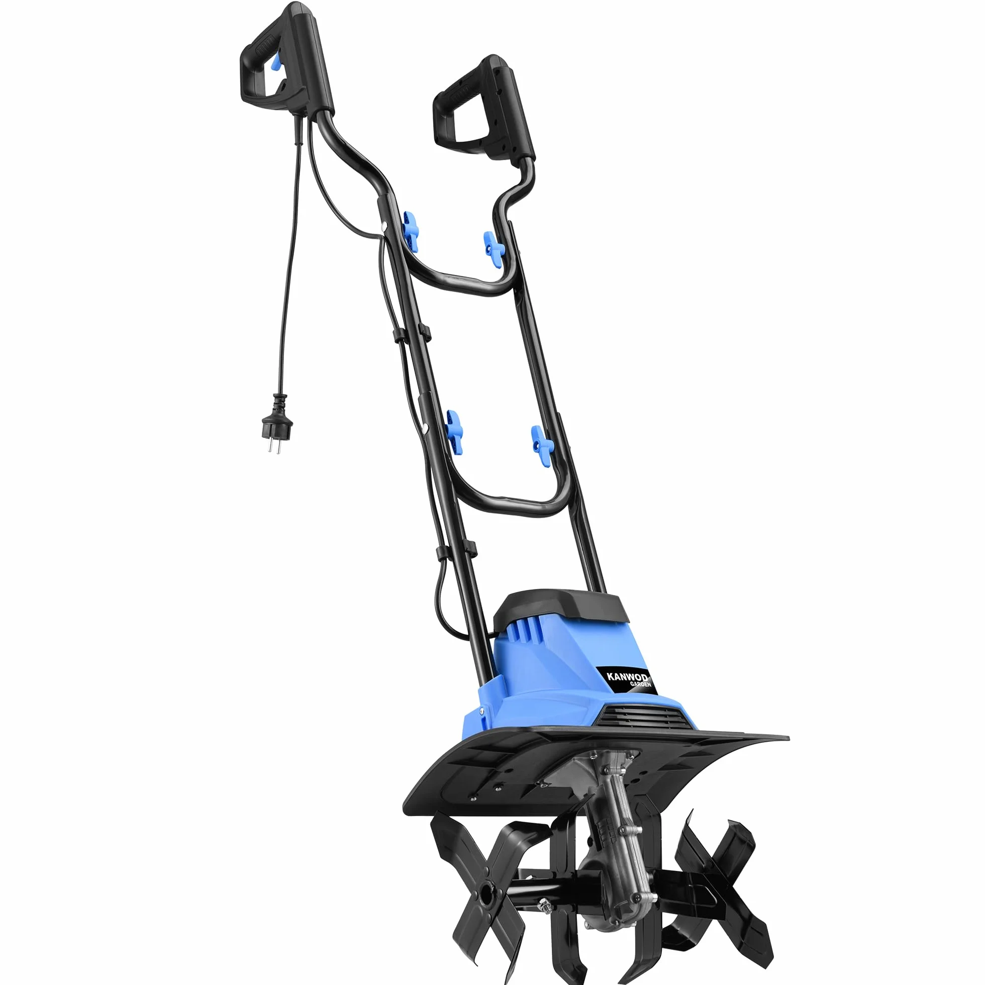 KANWOD Elektryczny motobinarka 1500 W 36 cm 22 cm składany uchwyt ostrza 4 ramiona czarny niebieski