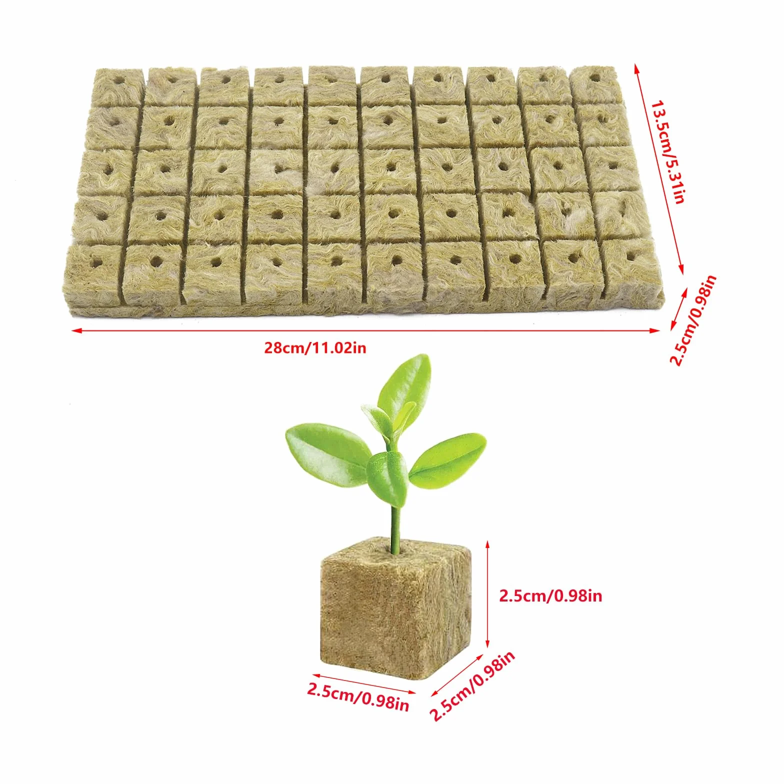 WANYI 50 szt. Kostki wełny skalnej Rockwool Grow Cube do rozmnażania roślin