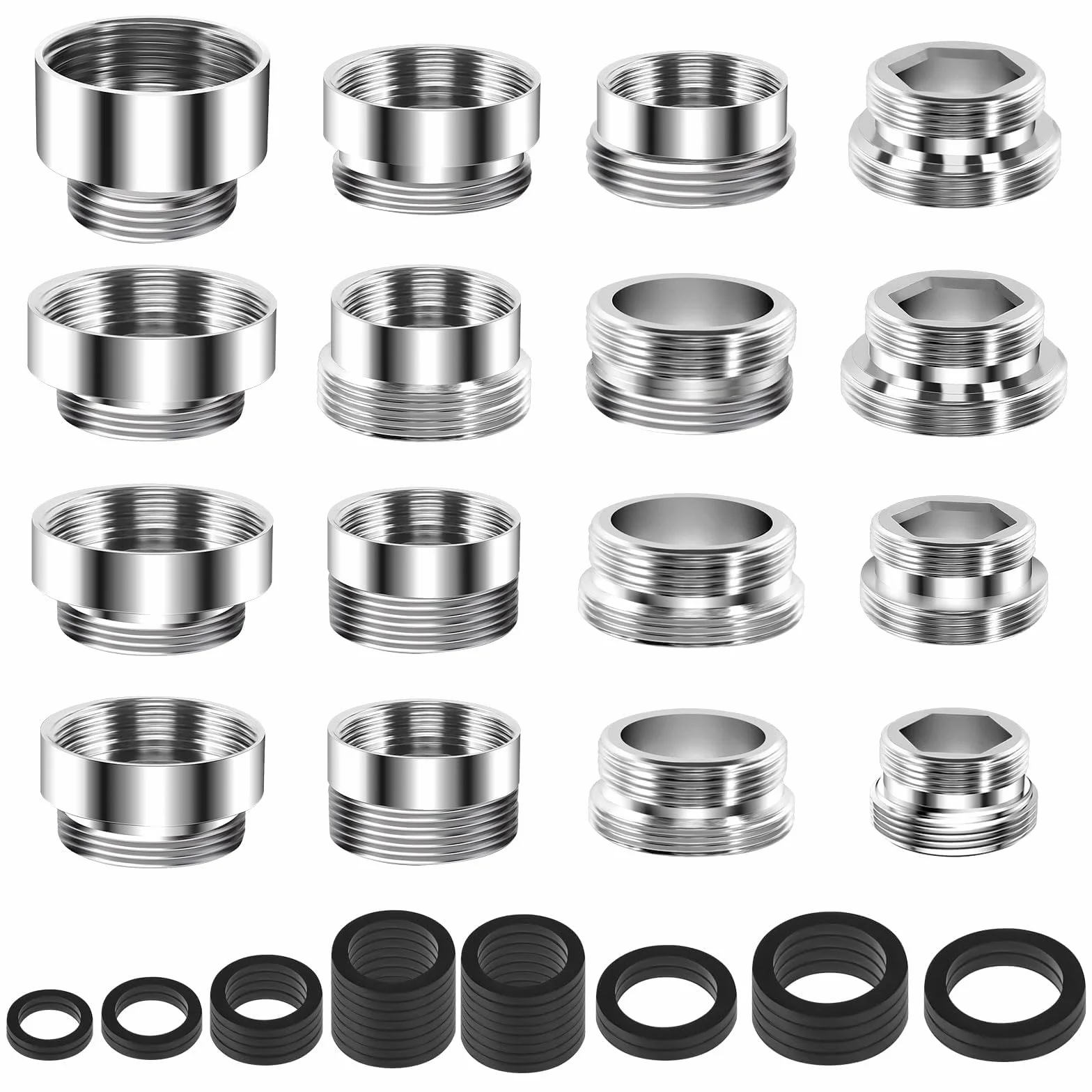 Adapter do kranu, 16 sztuk, adapter gwintowany do filtra wody, mosiądz, adapter gwintowany do gwintu zewnętrznego, podwójny gwint, kran, napowietrzacz, przyłącze do kuchni, węża ogrodowego