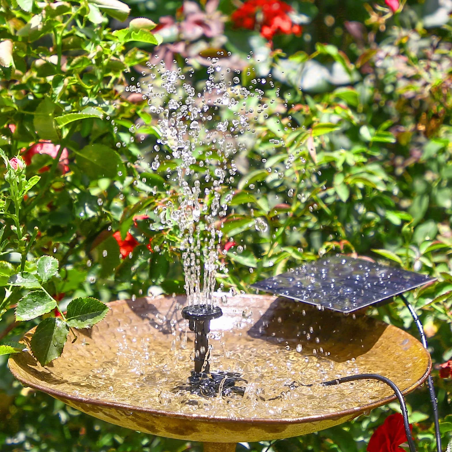 AMZtime Solar Fountain 1.5W 6 Stylami Fontann DIY Solar Pond Pump for Garden Ponds