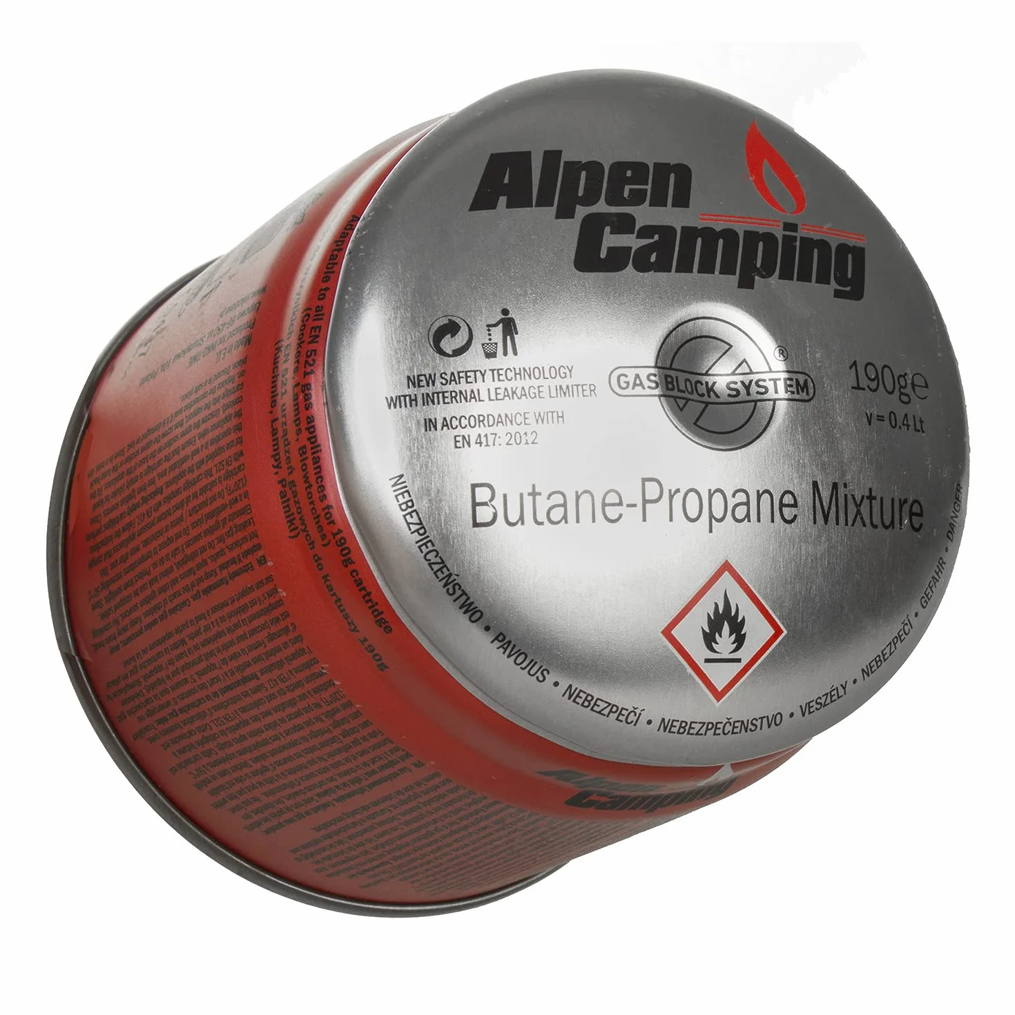 IK006 400 ml / 190 g kartusz gazowy propan-butan, wkład do kuchenki gazowej, kuchenki kempingowej, palnika lutowniczego Bunsena, EN417 (12)