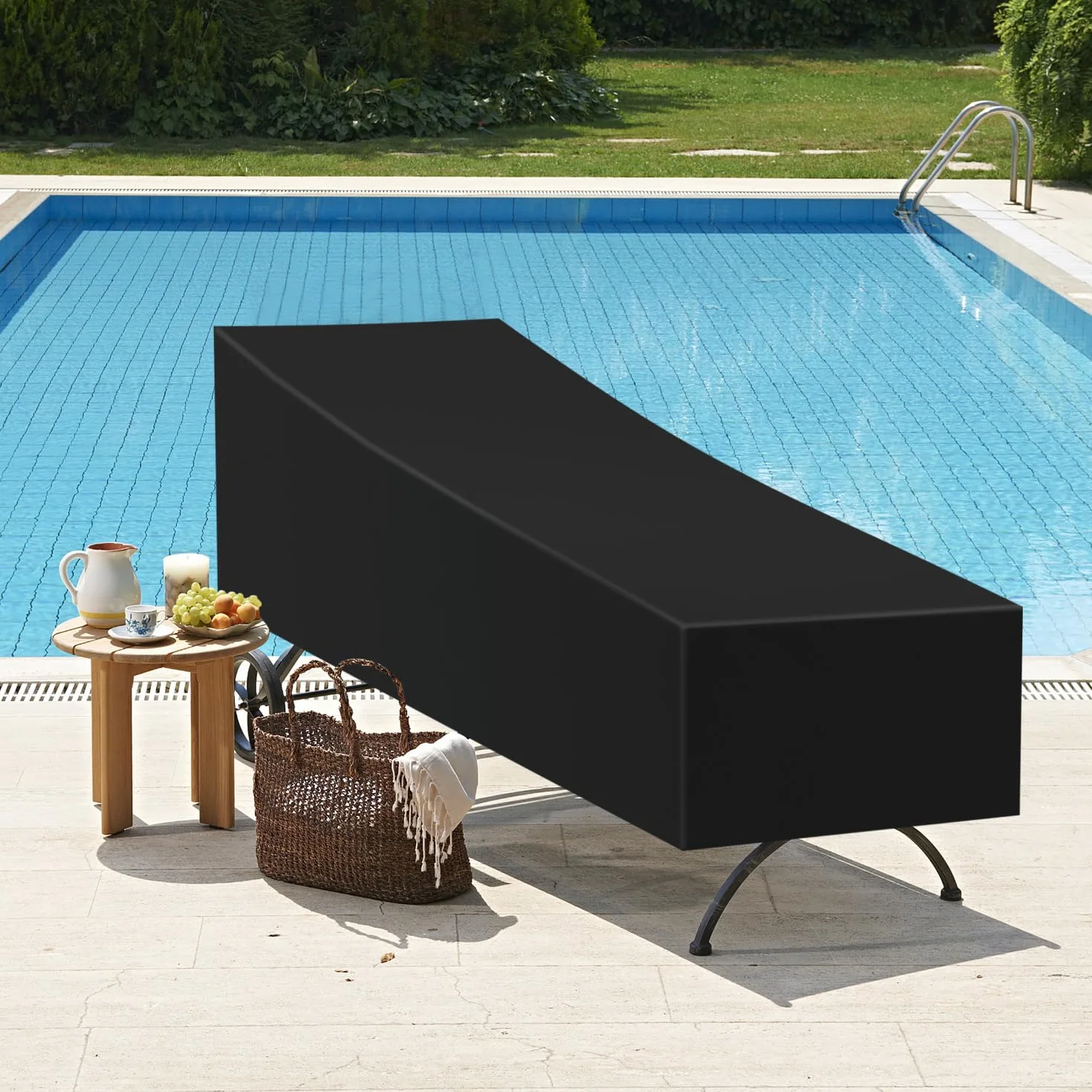 Pokrowiec na krzesło ogrodowe QWORK Oxford 420D 200x70x40/75 cm ochronny UV