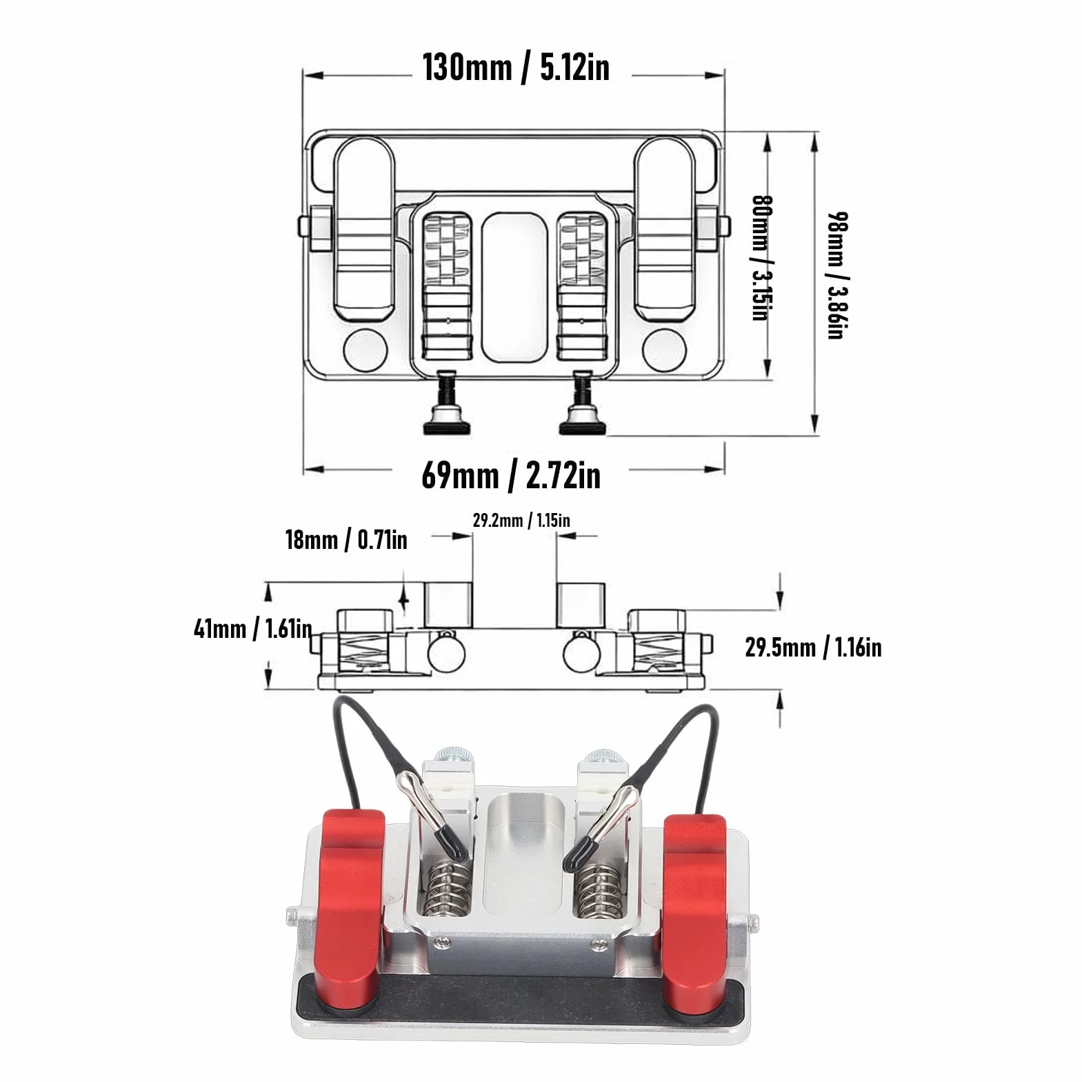 Eujgoov Narzędzie do Lutowania PCB Trzeciej Ręki, Stacja Lutownicza Pomocna dłoń z Zaciskiem Ceramicznym 2 X 12 Mm, odporność na Ciepło 260 ℃ do Naprawy Elektroniki