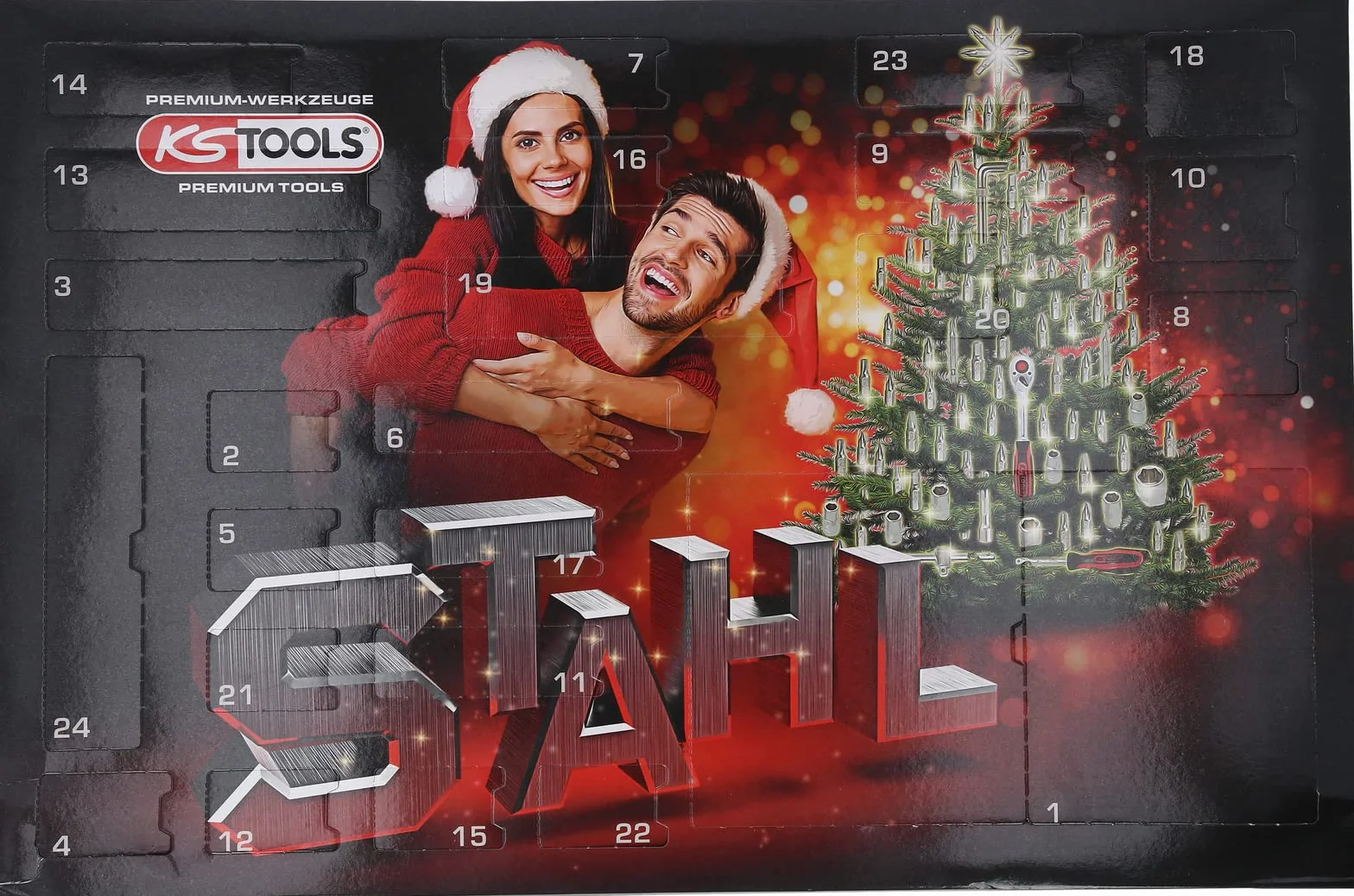 KS Tools 999.4444 Kalendarz adwentowy zestaw kluczy nasadowych 1/4", 131-szt