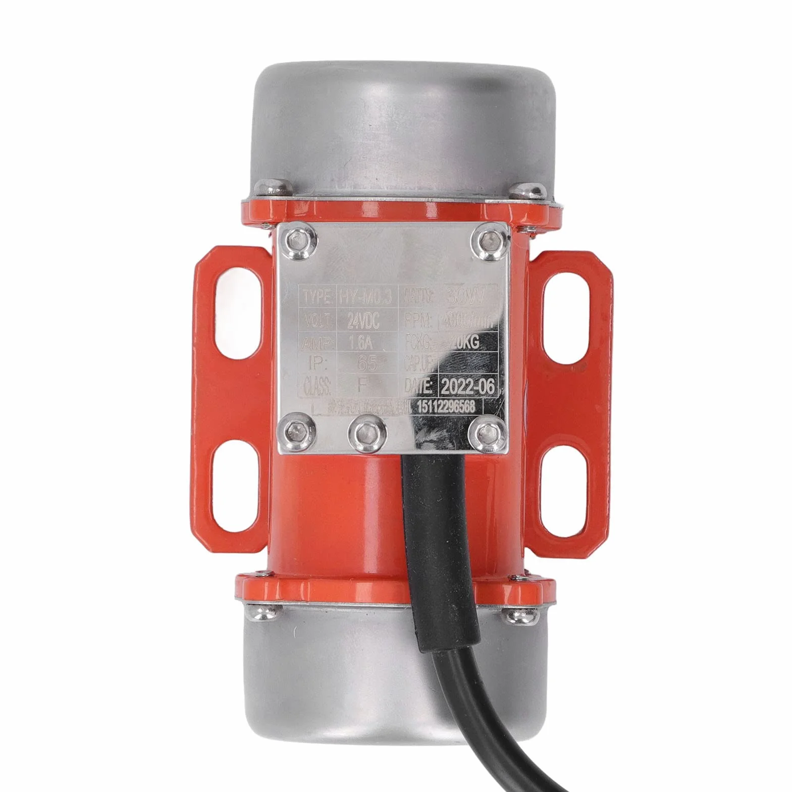 Wibrator Do Betonu, 30W 4000 obr./min, Bezszczotkowy Silnik Wibracyjny DC24V, z Regulatorem Prędkości, IP65, Stop Aluminium