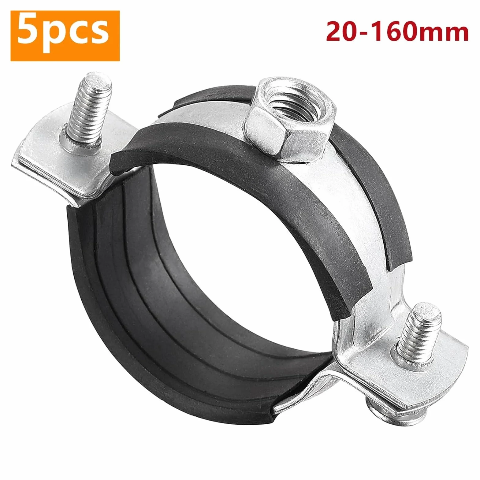 Regulowany zacisk do rur ze stali nierdzewnej | Uchwyt ścienny do sufitu o średnicy 20–160 mm: wsporniki(5pcs 110mm)