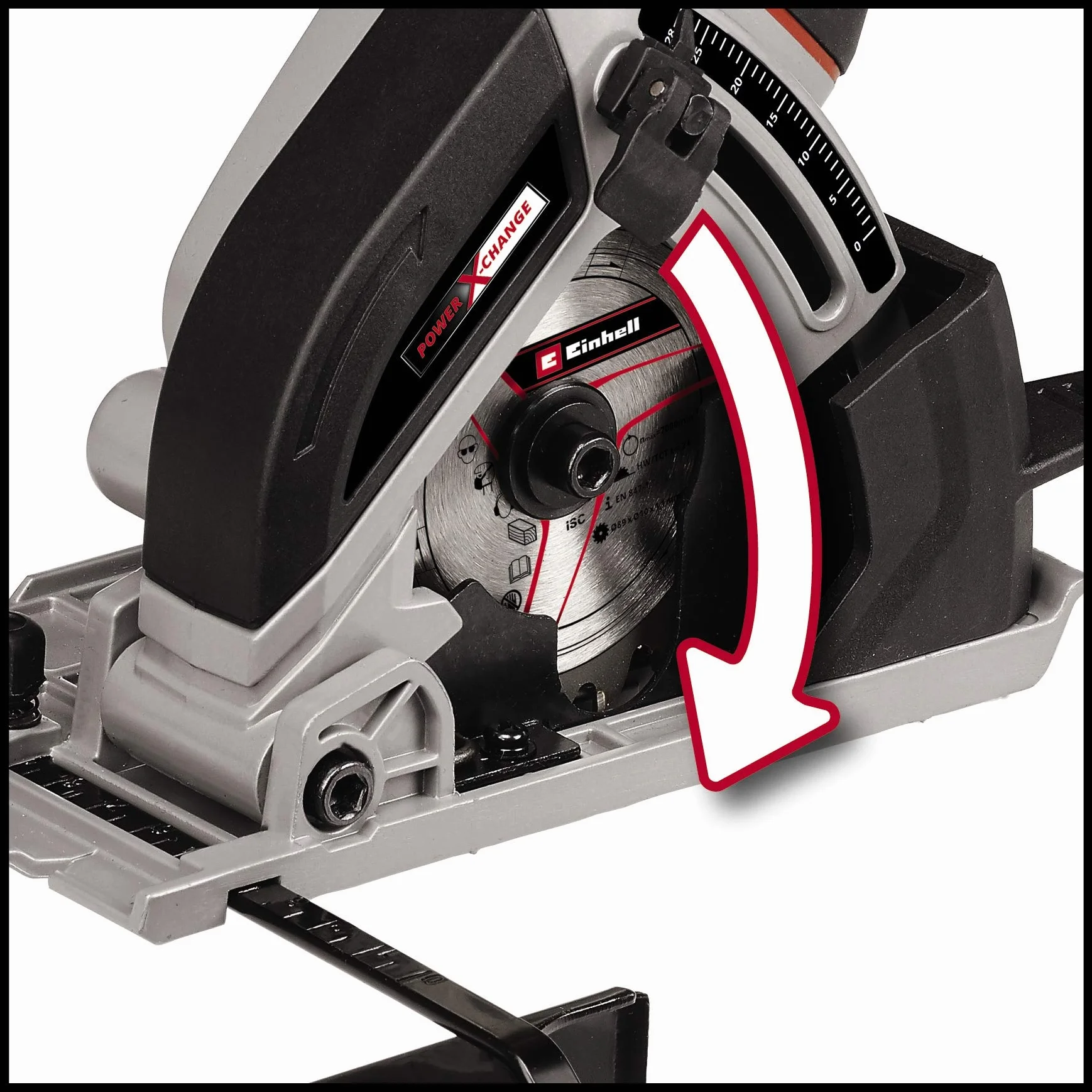 Einhell TE-CS 18/89 Li-Solo Akumulatorowa mini pilarka tarczowa 18 V Li-ion 2500 min-1 głębokość cięcia 28 mm średnica tarczy 89 mm