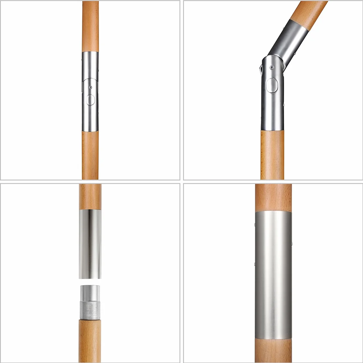 Sekey prostokątny drewniany parasol przeciwsłoneczny 200 × 150 cm ogrodowy składany UV50+