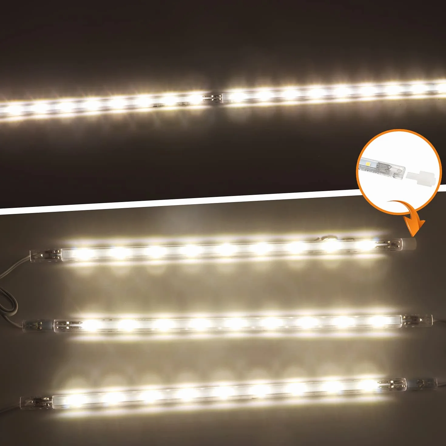 da LIGHT Lampa podszafkowa LED z przełącznikiem, 7 W, 700 lm, 4000 K, neutralna biel, listwa świetlna, lampa kuchenna, oświetlenie witryn, oświetlenie szafy z paskami 4 x 41 cm, do kuchni, szafy
