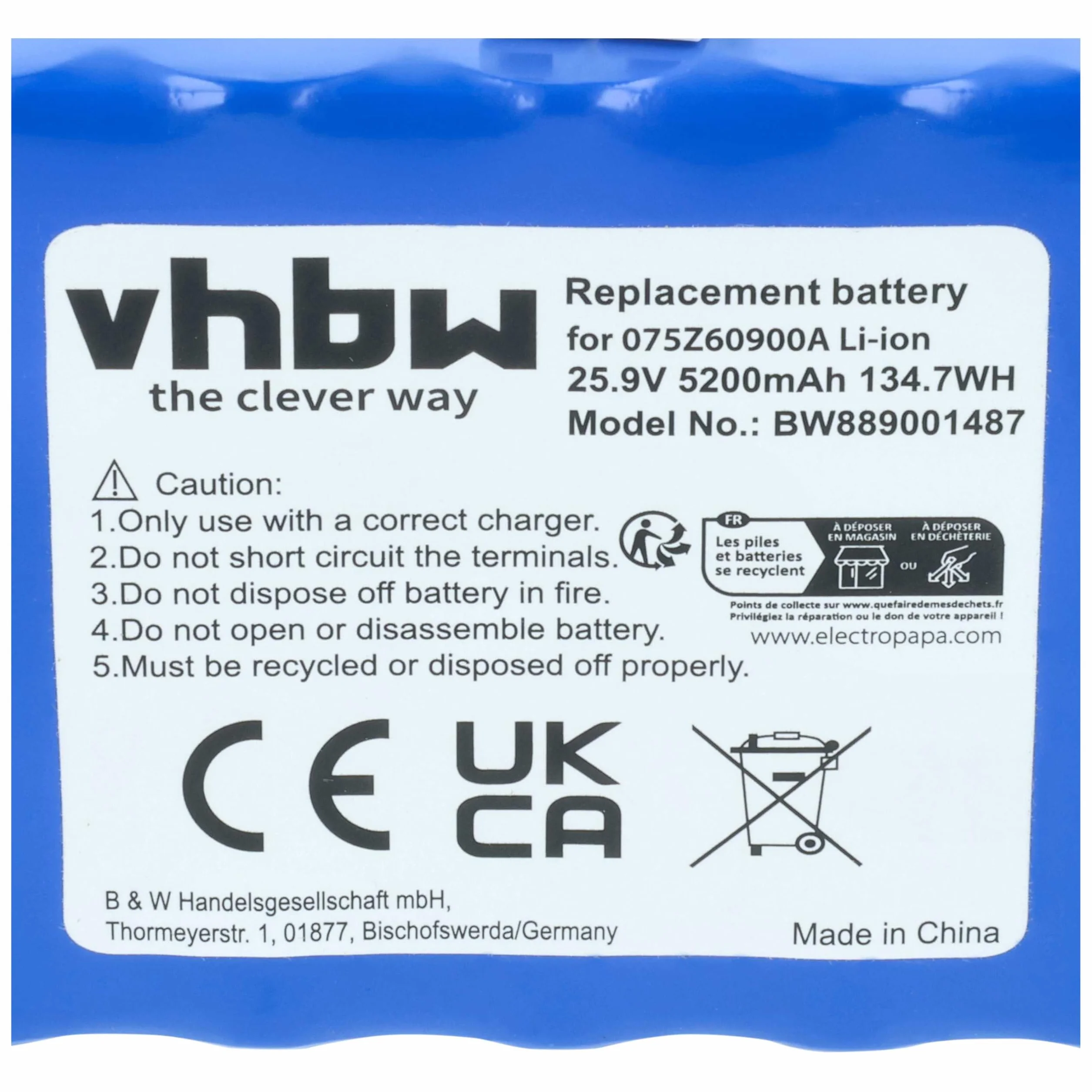 vhbw Akumulator kompatybilny z kosiarką Ambrogio Twenty ZR (5200 mAh, 25,9 V, litowo-jonowa)