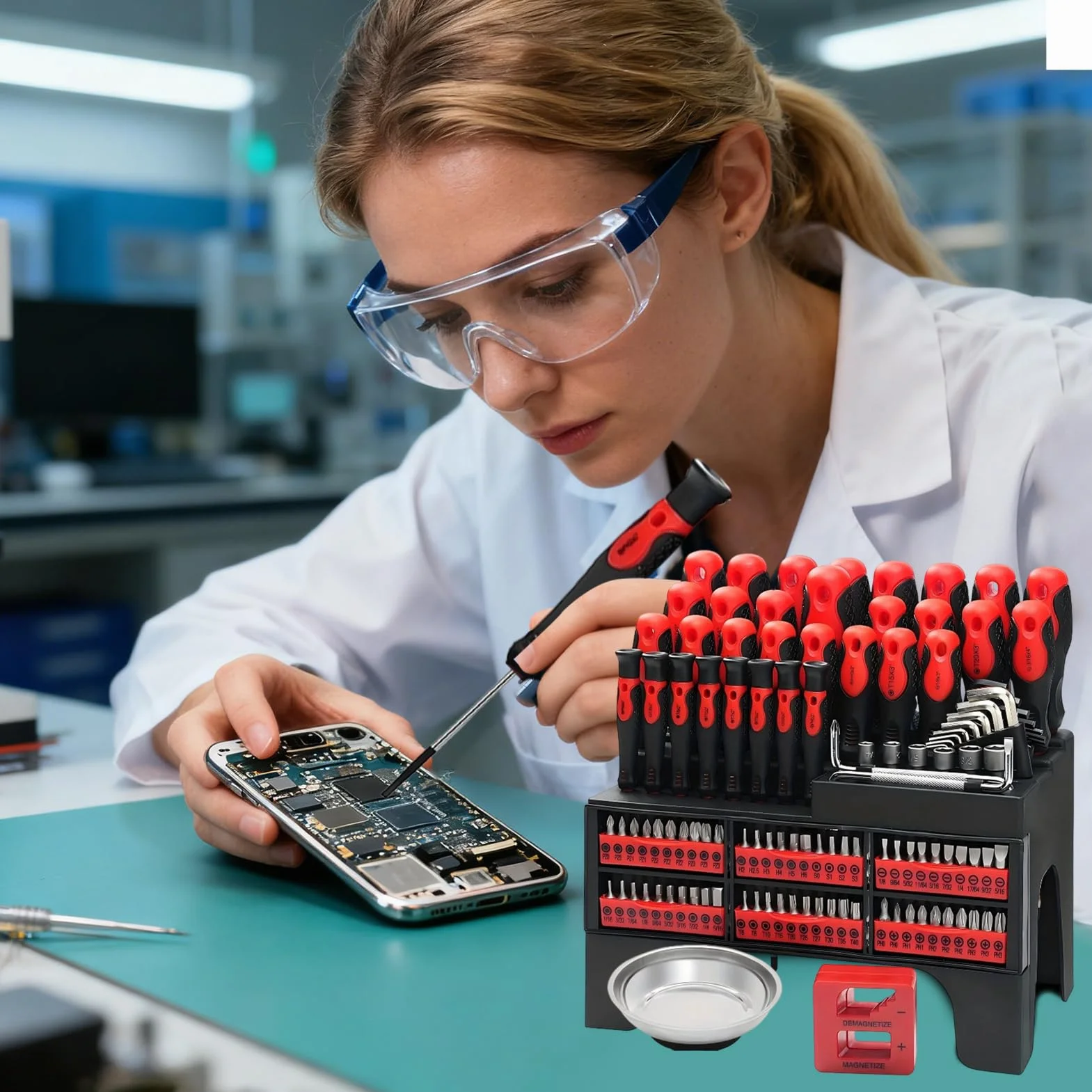Zestaw Śrubokrętów Magnetyczna Końcówka Do Naprawy Elektroniki | Komplet Narzędzi Z Etui Do Naprawy Okularów Sprzętu AGD Samochodu Domu Elektroniki Komputera I Zegarka