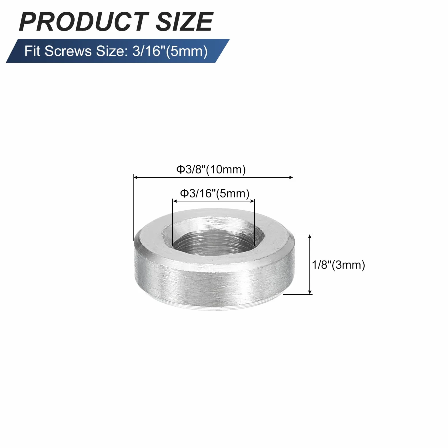 QUARKZMAN 10 sztuk dystansów ze stali nierdzewnej, 5 mm ID x 10 mm OD x 3 mm 3 mm niegwintowany mosiężny separator śrubowy okrągły szczelina do śrub nakrętek 3/16" lub M5