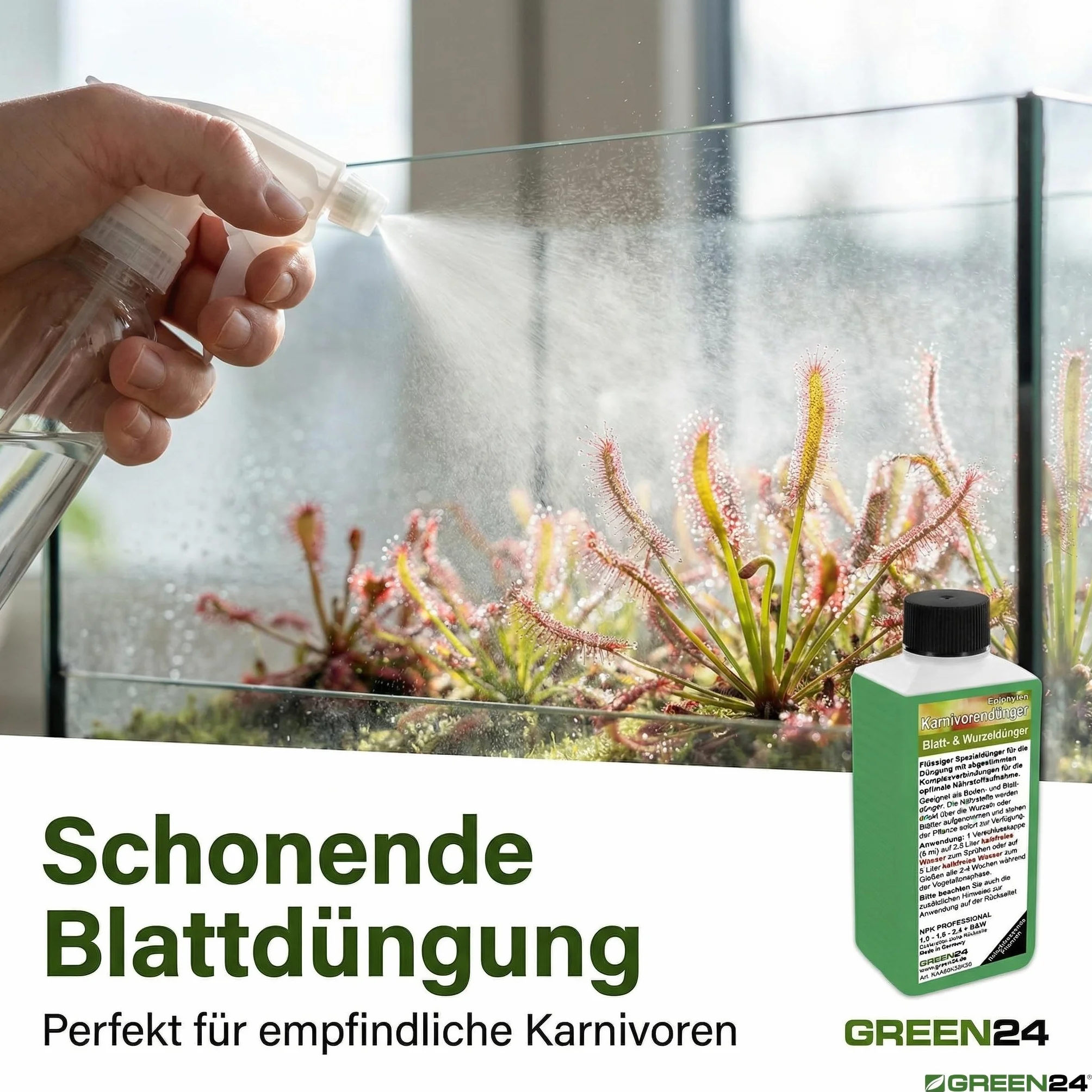 GREEN24 Nawóz do karnivoren 250 ml Specjalny Nawóz do Roślin Mięsożernych NPK