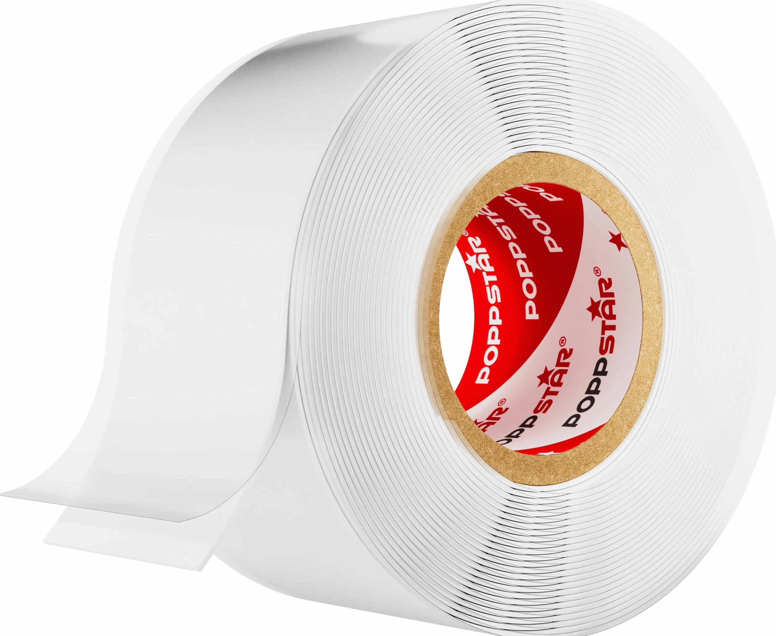 Poppstar samowulkanizująca taśma silikonowa, 3 m x 25 mm, izolacyjna i uszczelniająca (woda, powietrze), biała, 1 rolka