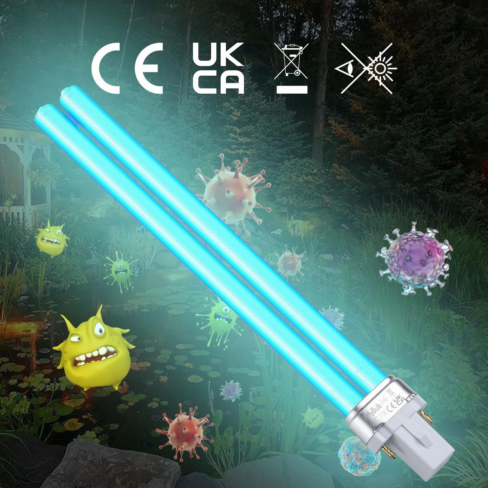 2 * 11W G23 PLS wymienna żarówka UV, do filtrów UVC stawu lub klarowników