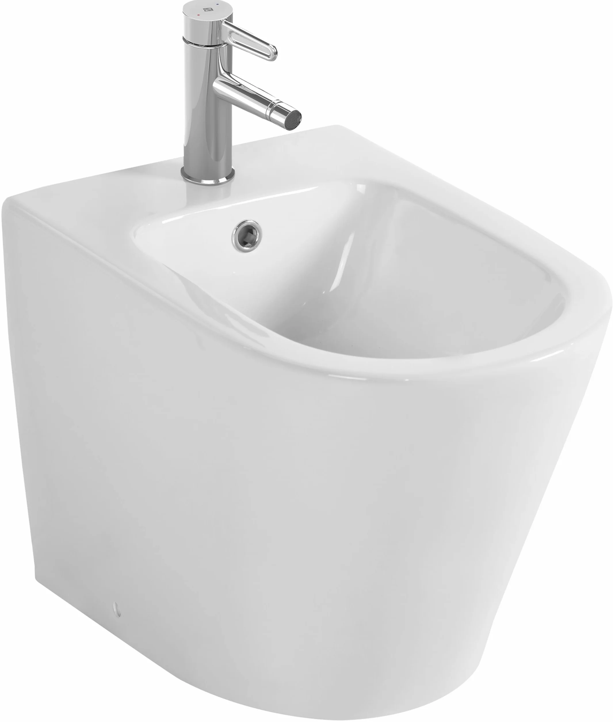JACOB DELAFON Ceramiczny bidet do podłogi owiewka do ściany Łatwe czyszczenie i konserwacja Łatwa instalacja Kolor biały RODIN+ EBJ0002-00