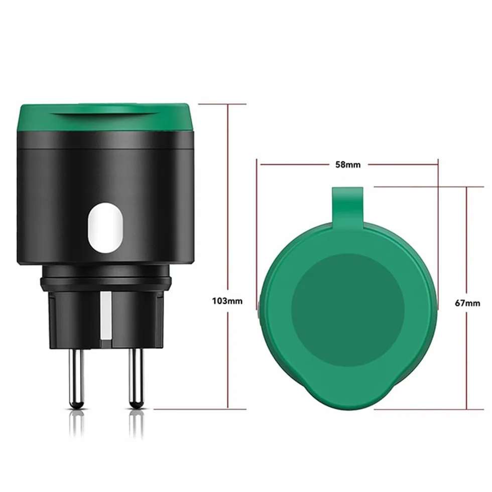 Offgridtec Gniazdko zewnętrzne Smart WiFi, sterowane za pomocą aplikacji Smart Life/Tuya, monitorowanie energii w czasie rzeczywistym, timer i sceny, kompatybilne z Alexa/Google Home, maksymalne