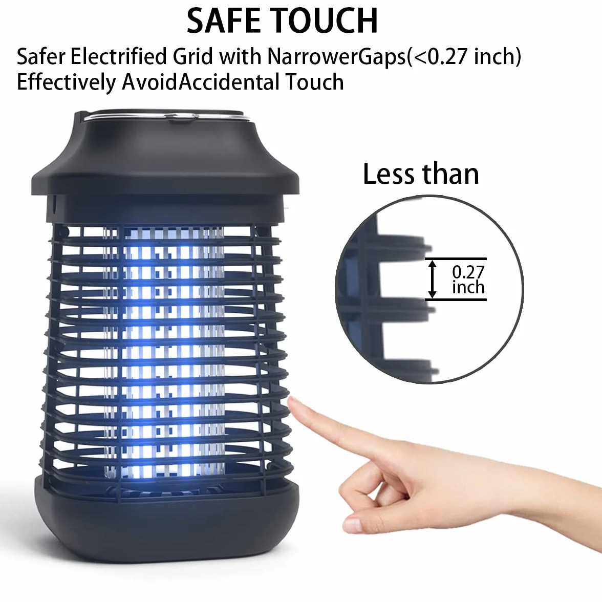 Bug Zapper Outdoor 4200V 20W Mosquito Repellent Metal Housing Waterproof