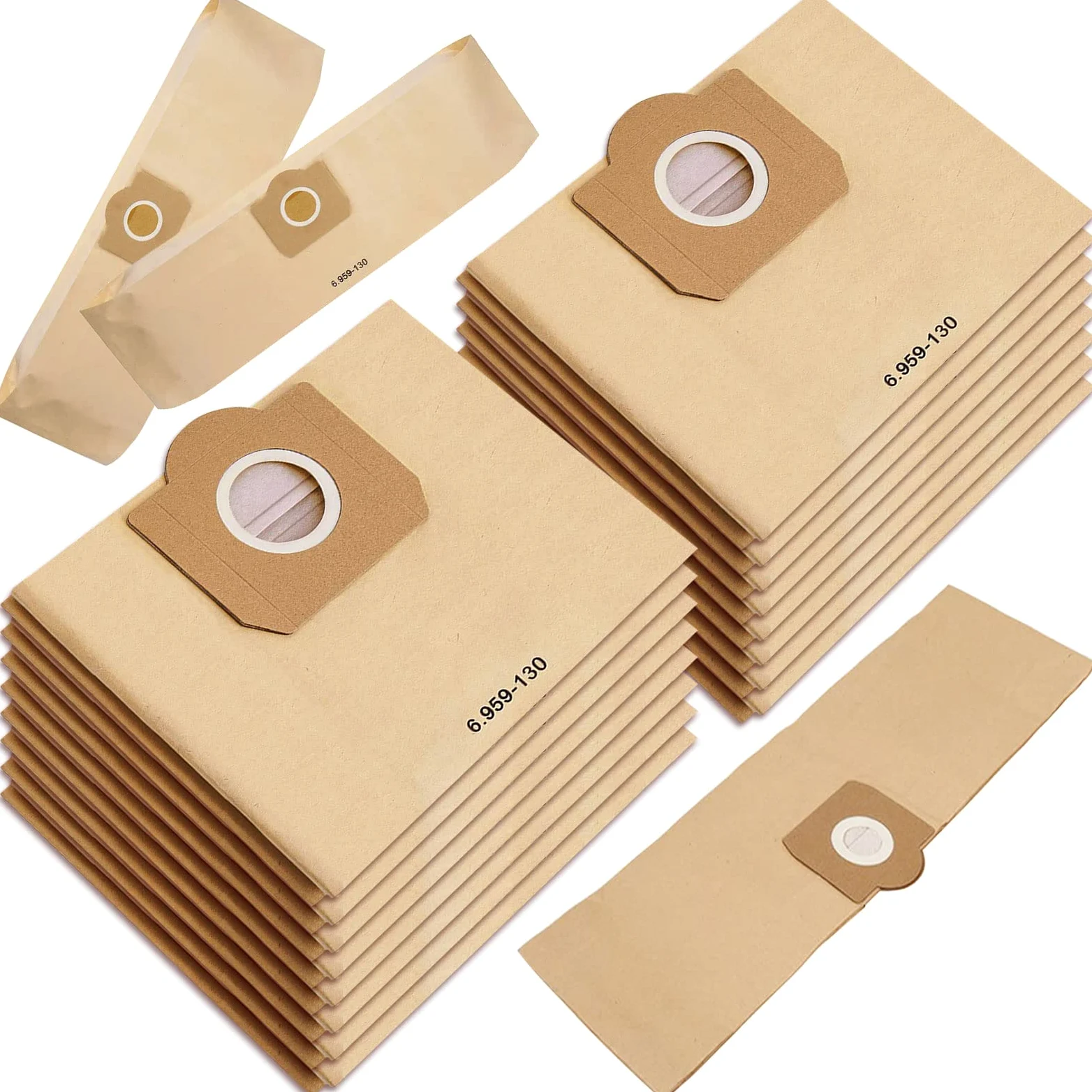 16 sztuk papierowych worków filtracyjnych do Kärcher 6.959-130.0,29 WD3 worki do odkurzacza WD3 1629 MV3 Premium A2201/2204/2504/2554/2251/2604 worki do odkurzacza papierowe worki filtracyjne