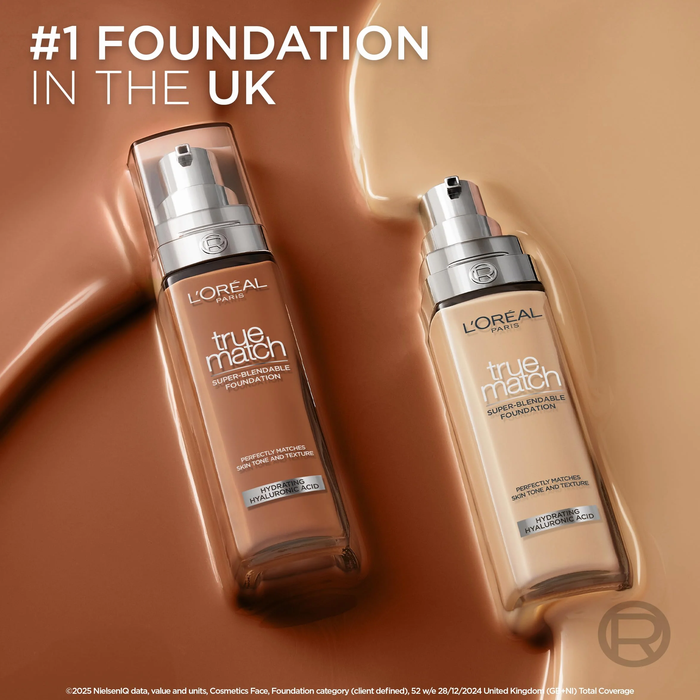 L'Oréal Paris True Match trwały podkład do twarzy w płynie, pielęgnujący z kwasem hialuronowym, SPF 17, 3.N Beige Creme, 30 ml
