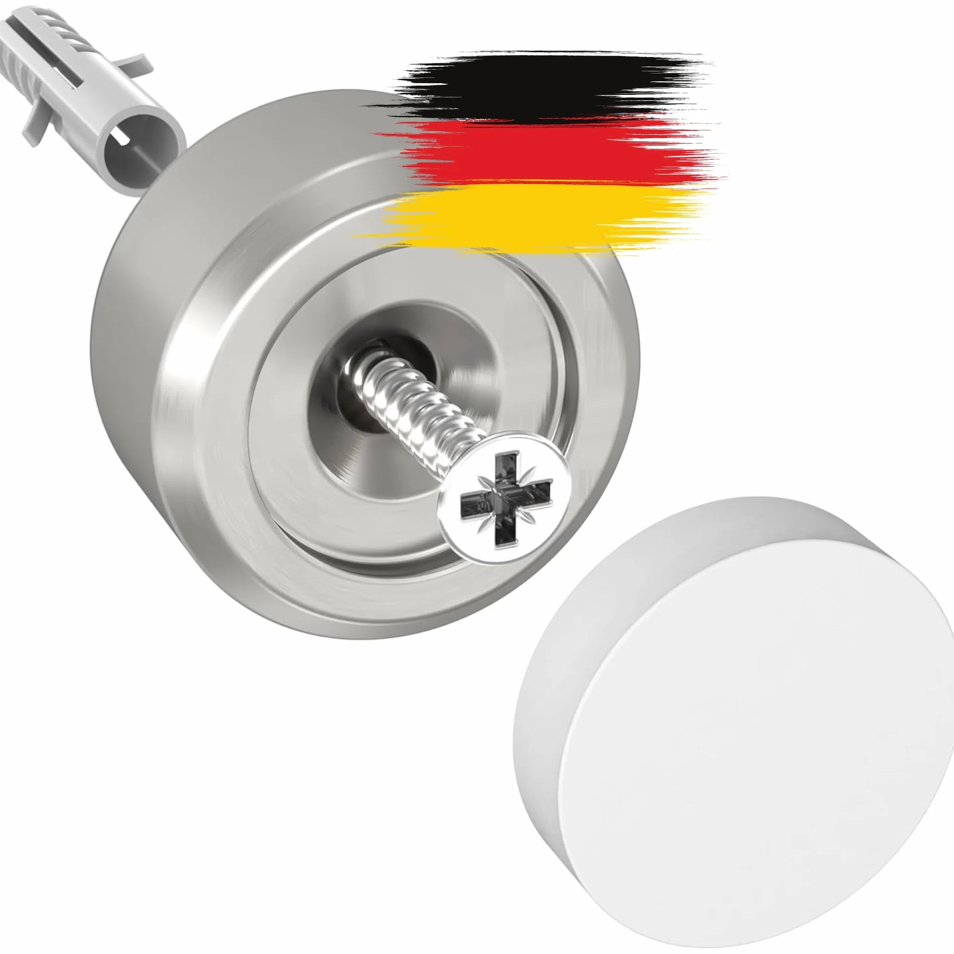Raumhero Odbojnik ścienny ze stali nierdzewnej (1x) Odbojnik ścienny do przykręcenia - 100% Made in Germany - Odbojnik ścienno-drzwiowy, montaż na ścianie - Elegancki design do domu (do wiercenia
