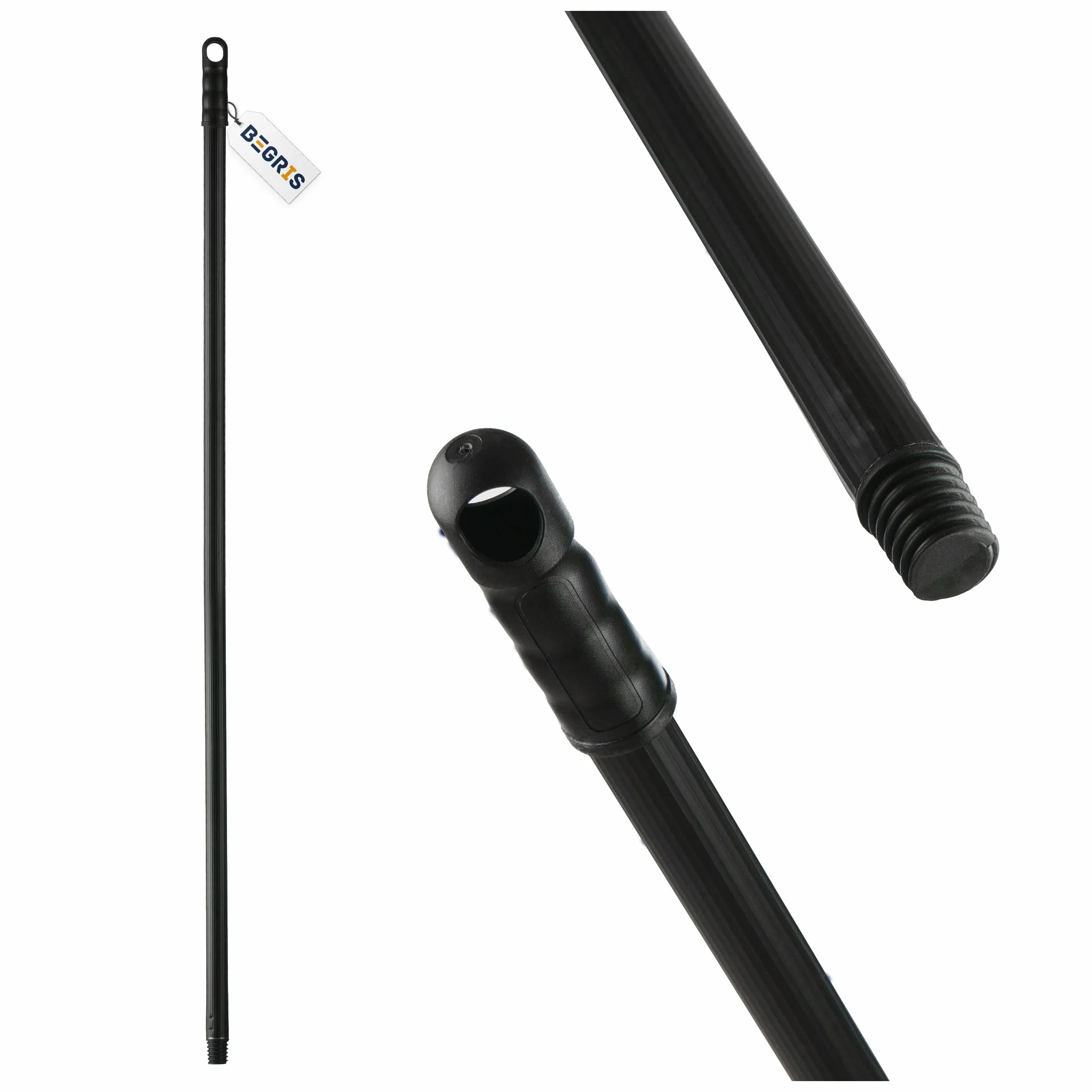 Trzonek Metalowy 120 cm z Gwintem, Kij do Szczotki, Miotły, Solidny Trzon z Metalu, Uchwyt Na Wieszak, Trwały i Wytrzymały Trzon Wymienny