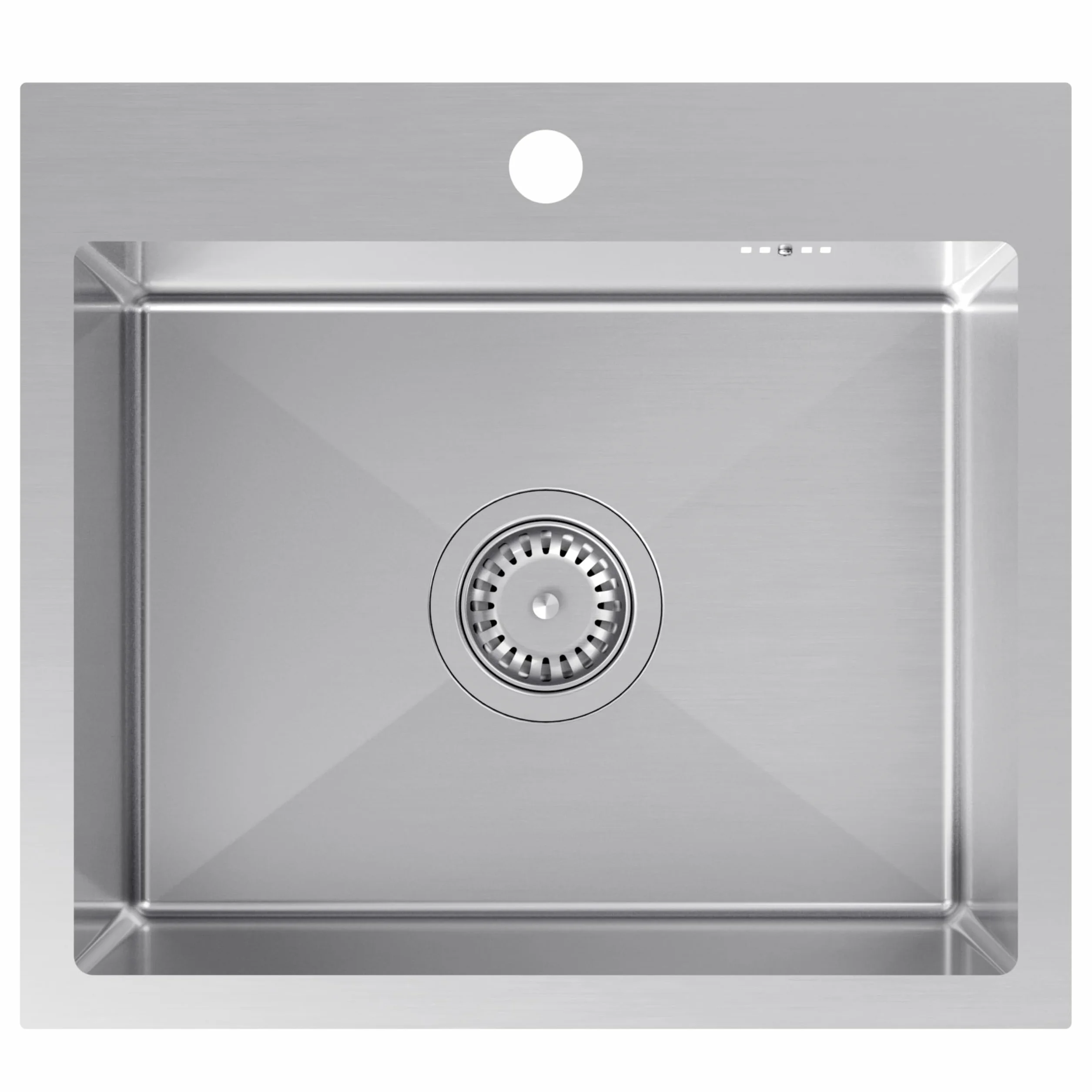 Sink Quality zlewozmywak ze stali nierdzewnej 50 x 45 cm – odporna na zarysowania powłoka PVD i oszczędzający miejsce syfon, zlewozmywak ze stali nierdzewnej 304 do szafki pod umywalkę 50 cm, łatwy w
